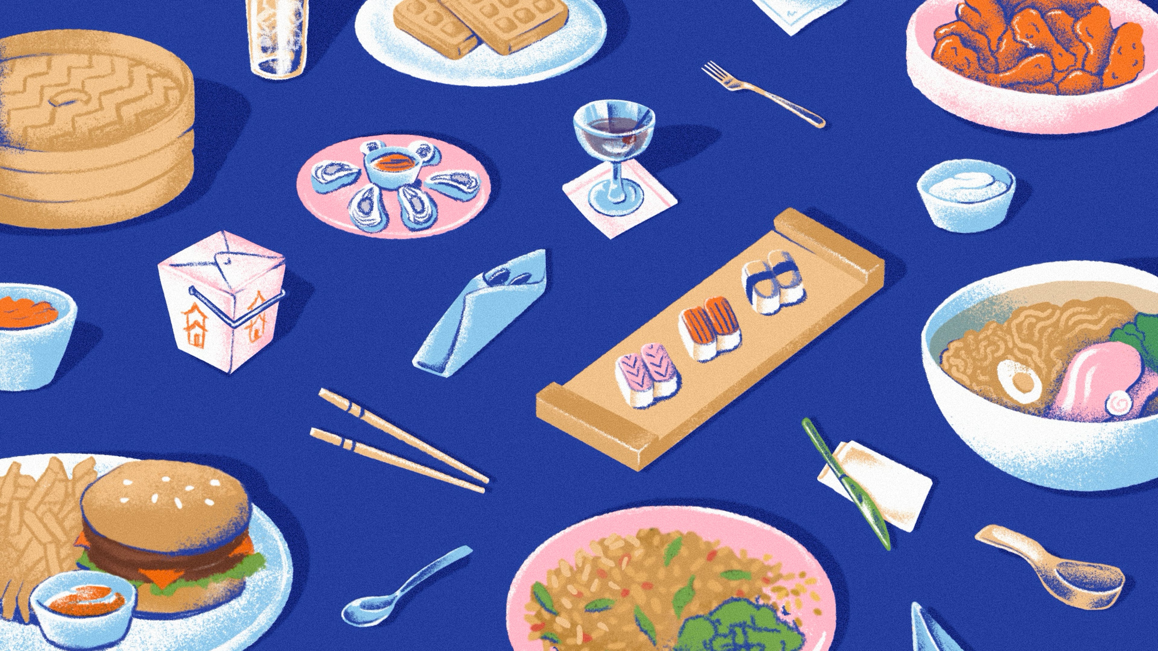 Explore the AJC's expert guides to Atlanta’s restaurants, bars, farmers markets and more. (Illustration: Elaine Cox for the AJC)