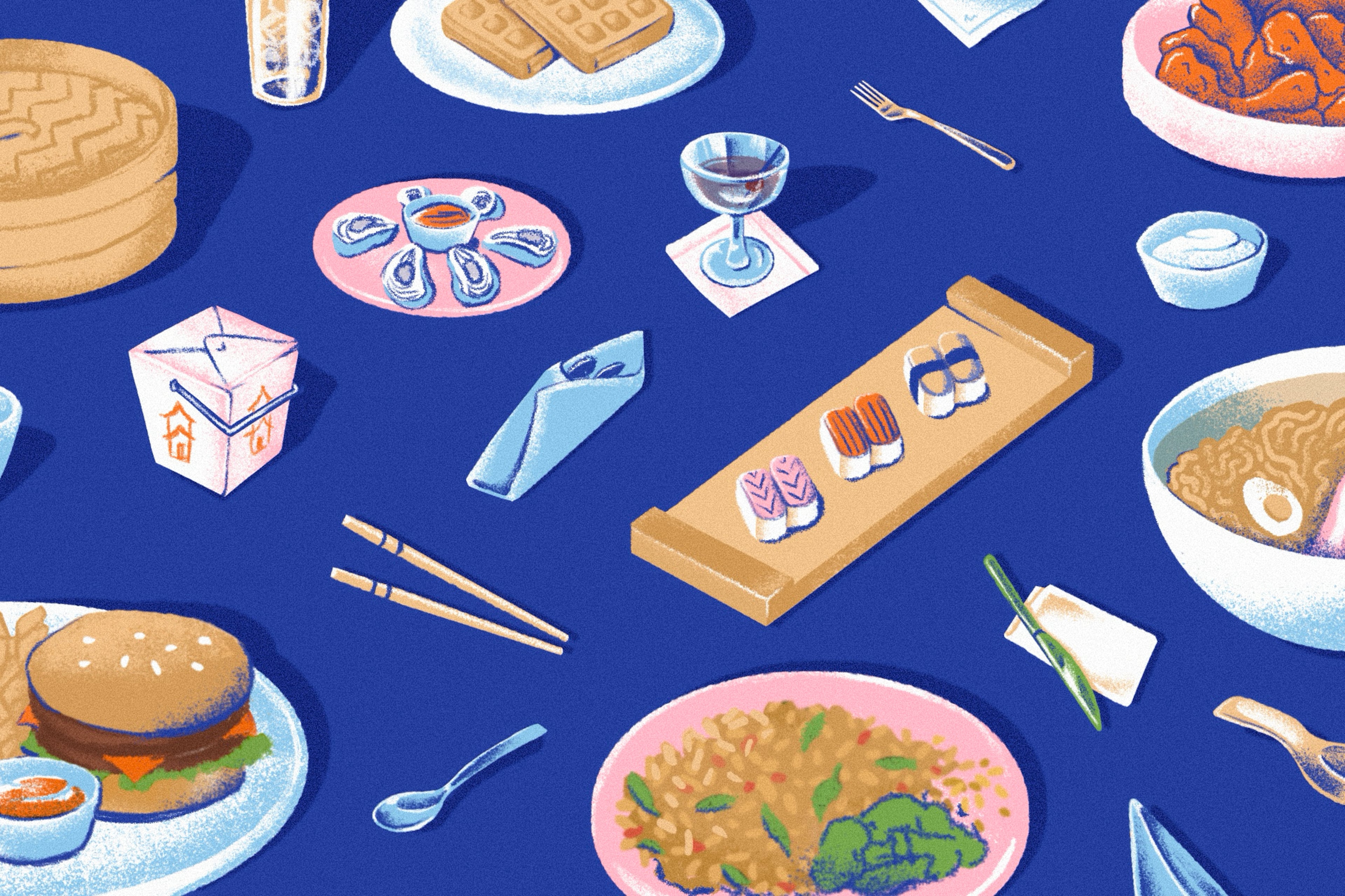 Explore the AJC's expert guides to Atlanta’s restaurants, bars, farmers markets and more. (Illustration: Elaine Cox for the AJC)