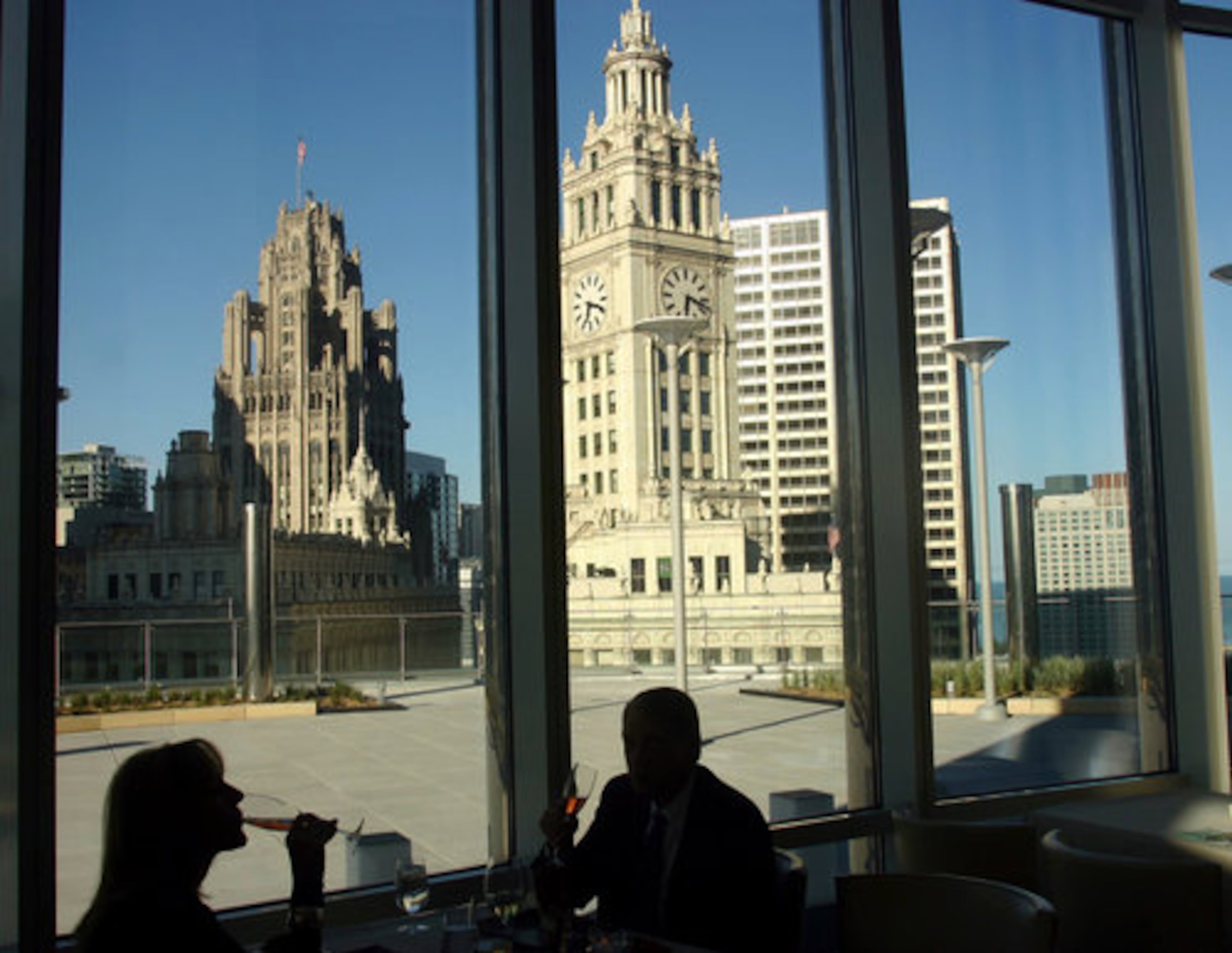 Diners in Sixteen, the 16th-floor restaurant in the new Trump International Hotel & Tower, get a close-up look at the city's classic architecture.