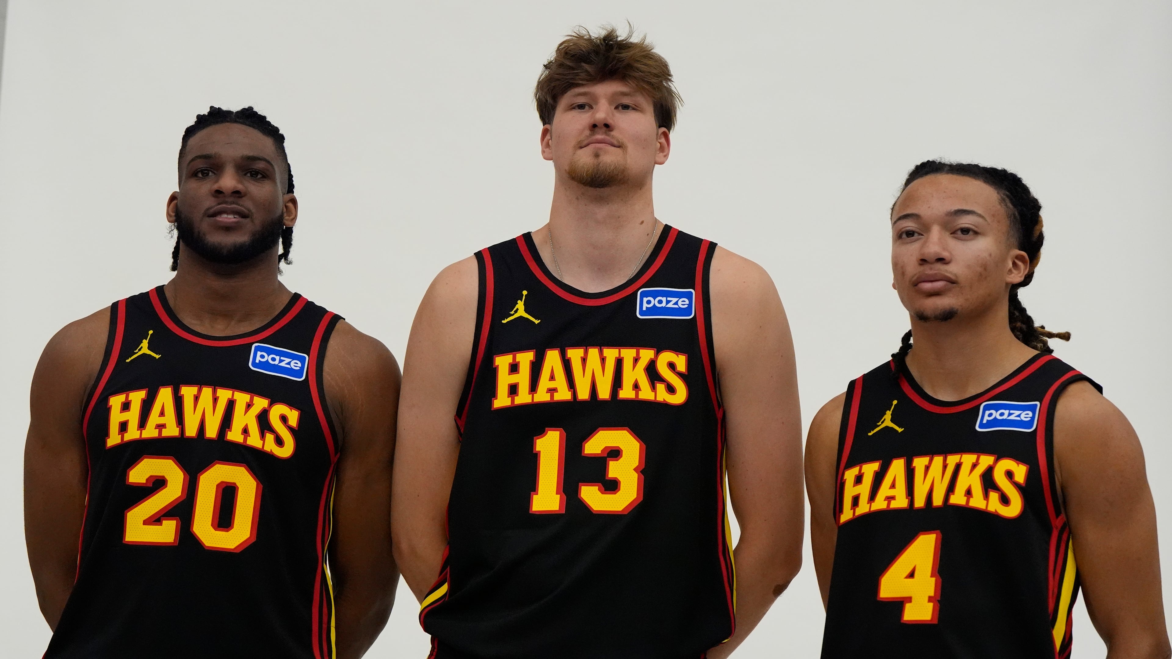 Zuby Ejiofor (from left), Henri Veesaar and Kingston Flemings will find out during Summer League how they stack up against experienced NBA players. (Mike Stewart/AP)