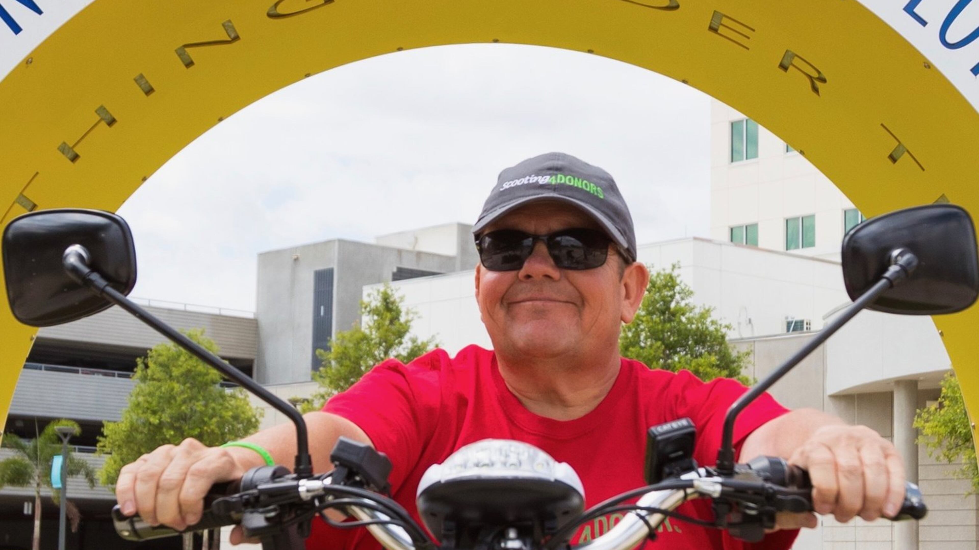 Matt Schneider of Alpharetta is making a cross-country trek on his mobility scooter to raise awareness about the need for organ donations. CONTRIBUTED