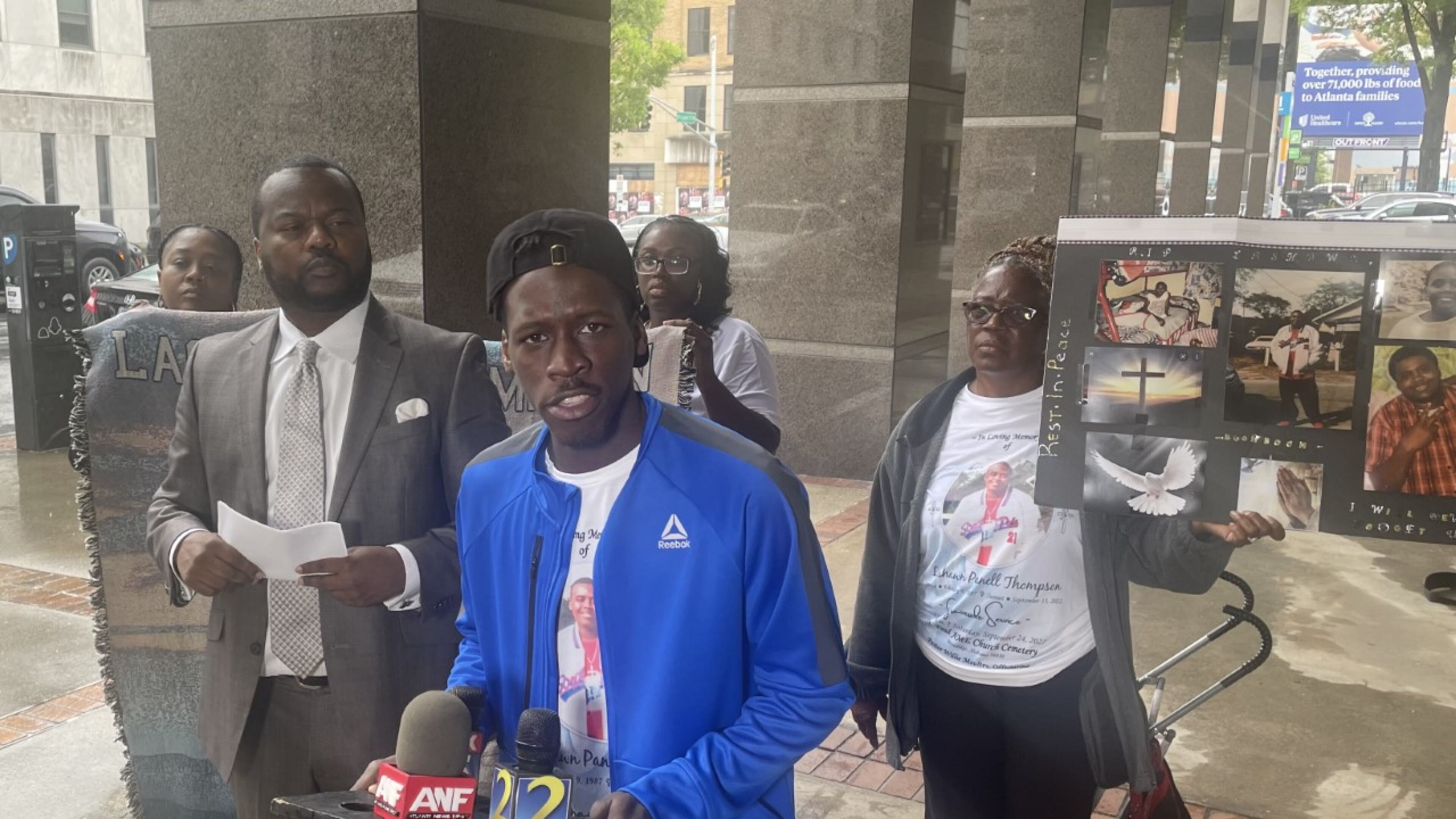 Lashawn Thompson, 35, of Winter Haven, Florida, was discovered unresponsive in the psychiatric wing of the Fulton County Jail on Sept. 13, according to a Fulton County Medical Examiner report, which says his body showed no obvious signs of trauma and that his cause of death was undetermined. Thompson’s brother, Brad McCrae, center, called his death “heartbreaking.” “The jail should be closed because nobody should be housed like this. It was a crazy incident that happened and we want justice for it,” McCrae said.