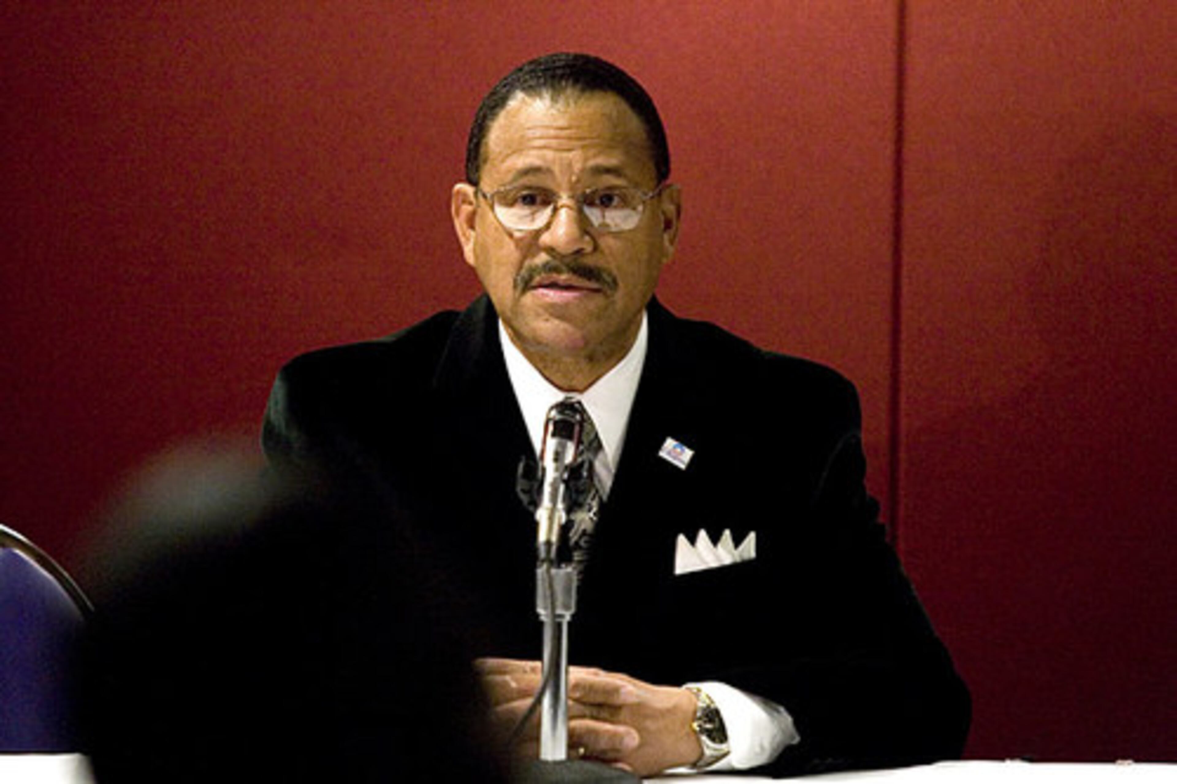 U.S. Congressman Sanford Bishop Jr., representing the 2nd District of Georgia, speaks to the press.