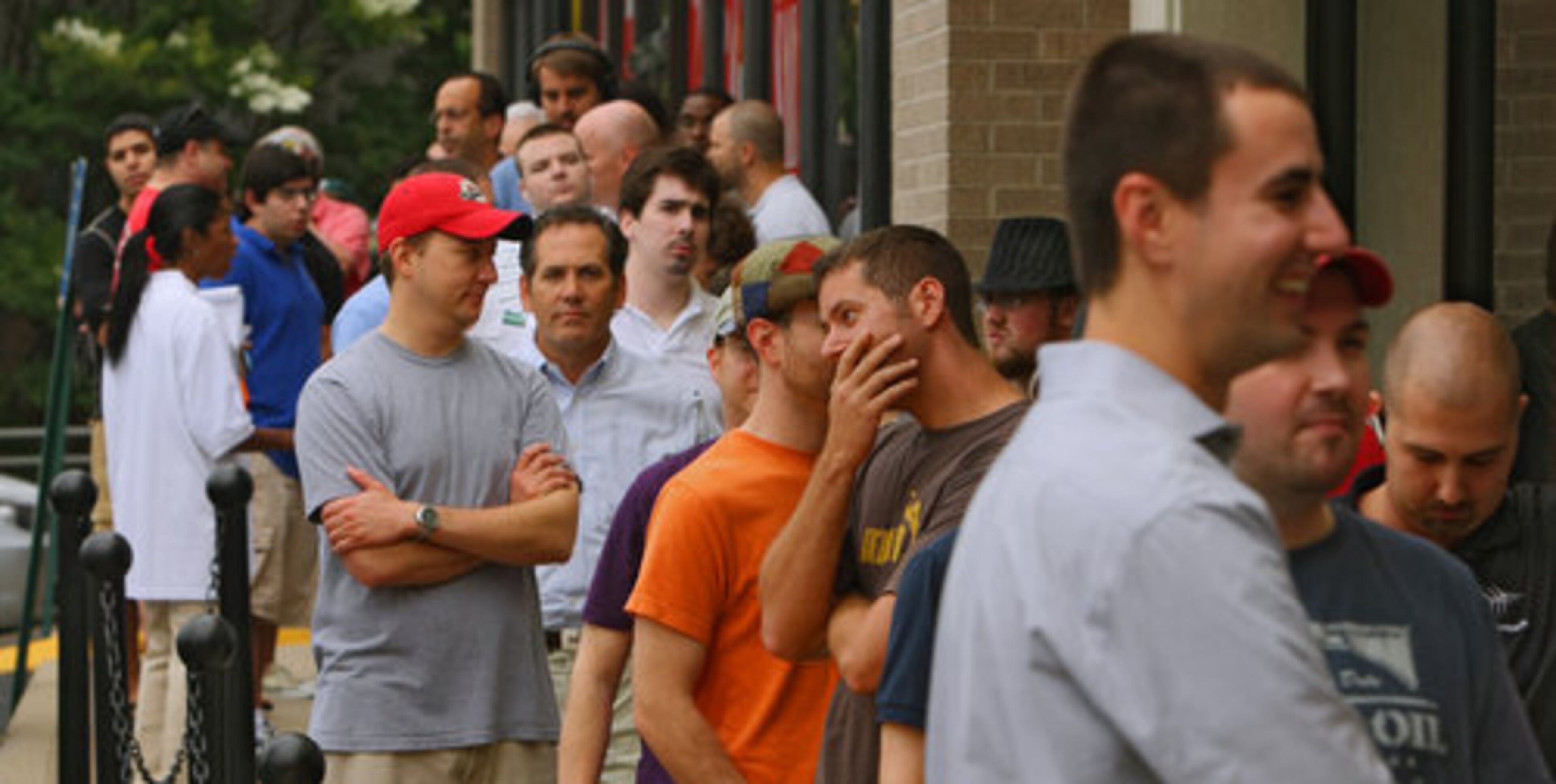 The first person in line arrived about 6:30 p.m. Thursday.