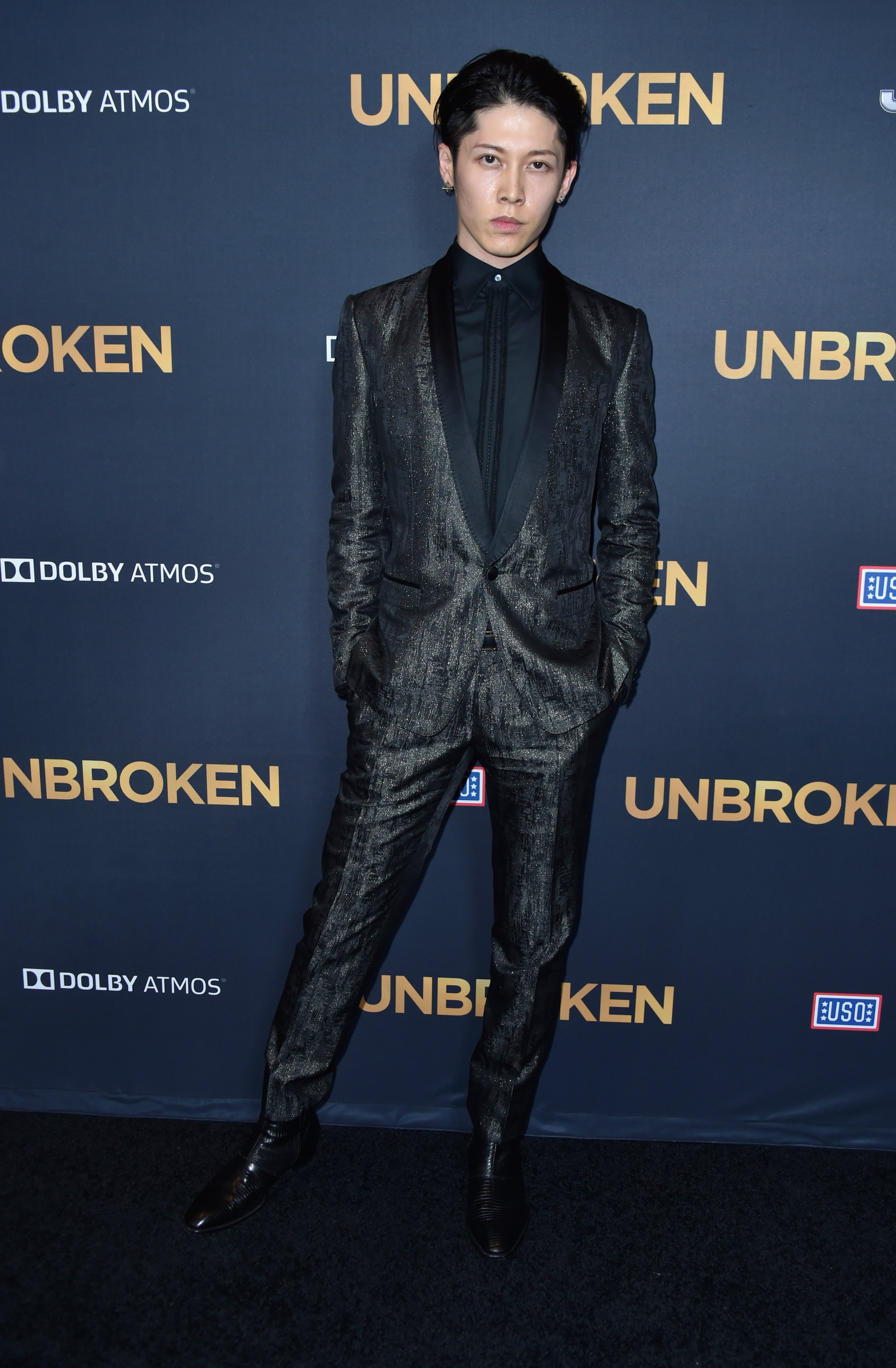 HOLLYWOOD, CA - DECEMBER 15: Actor Miyavi arrives at the Premiere Of Universal Studios' "Unbroken" at TCL Chinese Theatre on December 15, 2014 in Hollywood, California. (Photo by Frazer Harrison/Getty Images)