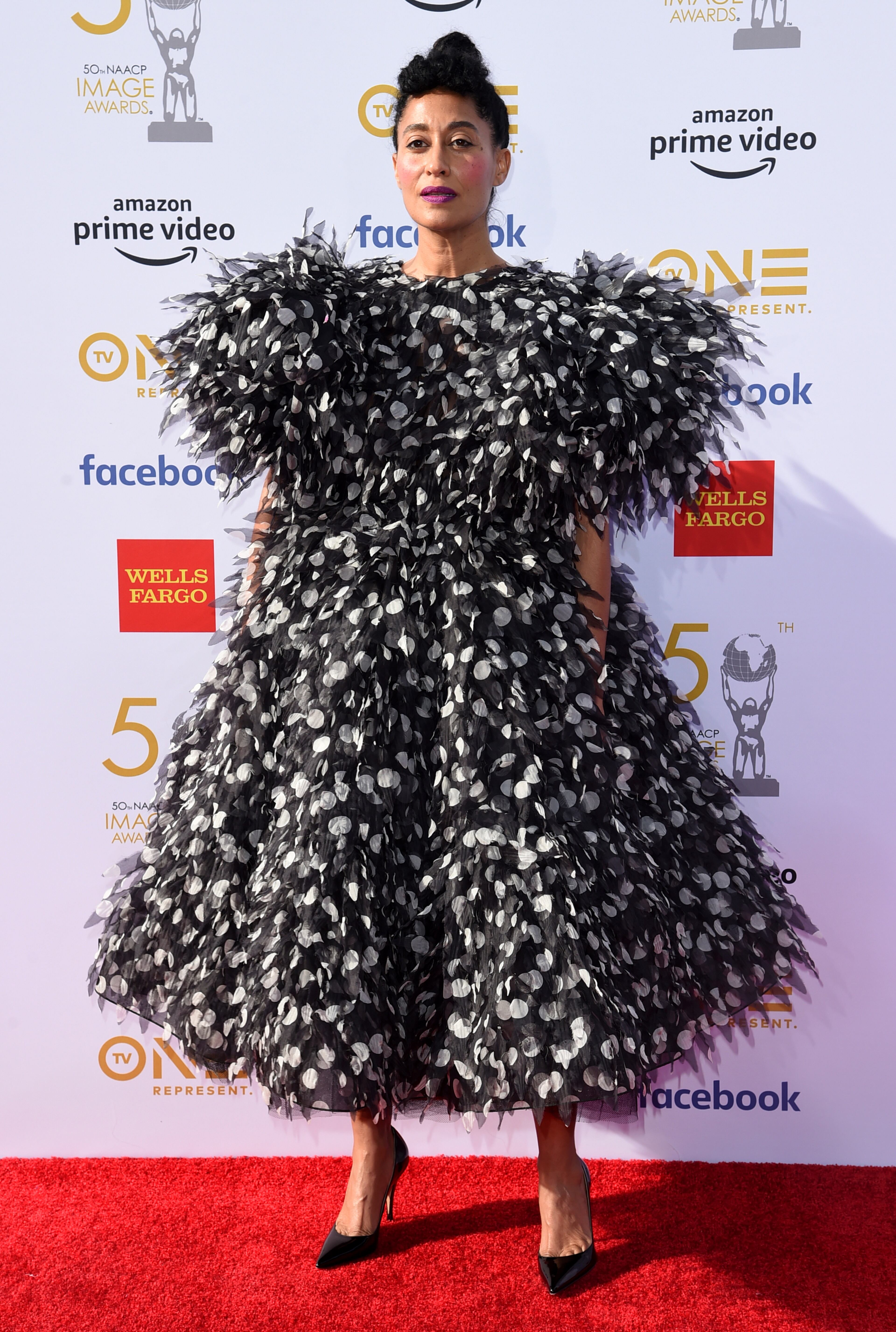 Tracee Ellis Ross arrives at the 50th annual NAACP Image Awards on Saturday, March 30, 2019, at the Dolby Theatre in Los Angeles. (Photo by Richard Shotwell/Invision/AP)