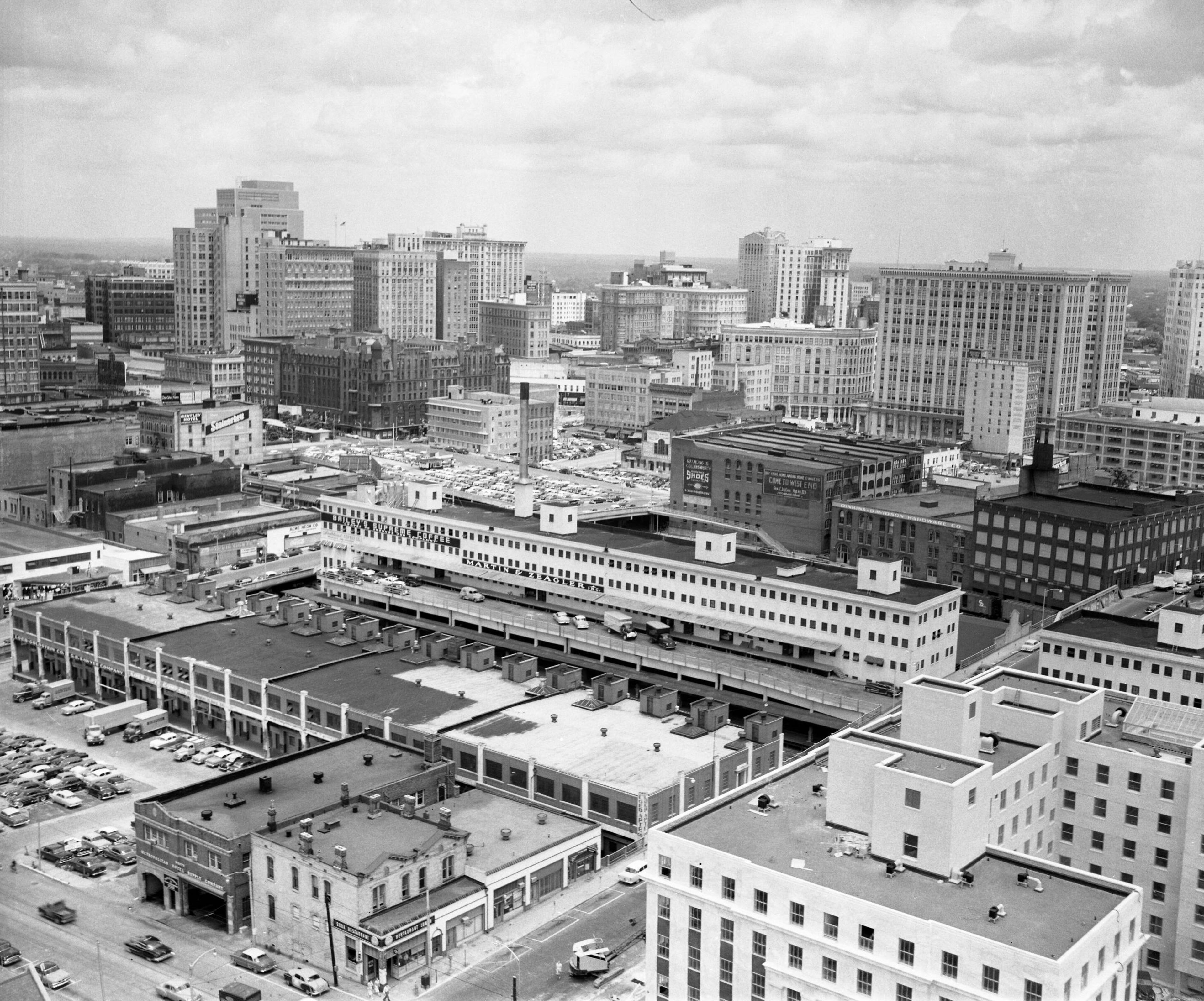 Another view from the Georgia Capitol dome, Oct. 1950: Looking northwest toward downtown. (Tom Aldred/AJC Archives/GSU Archives)