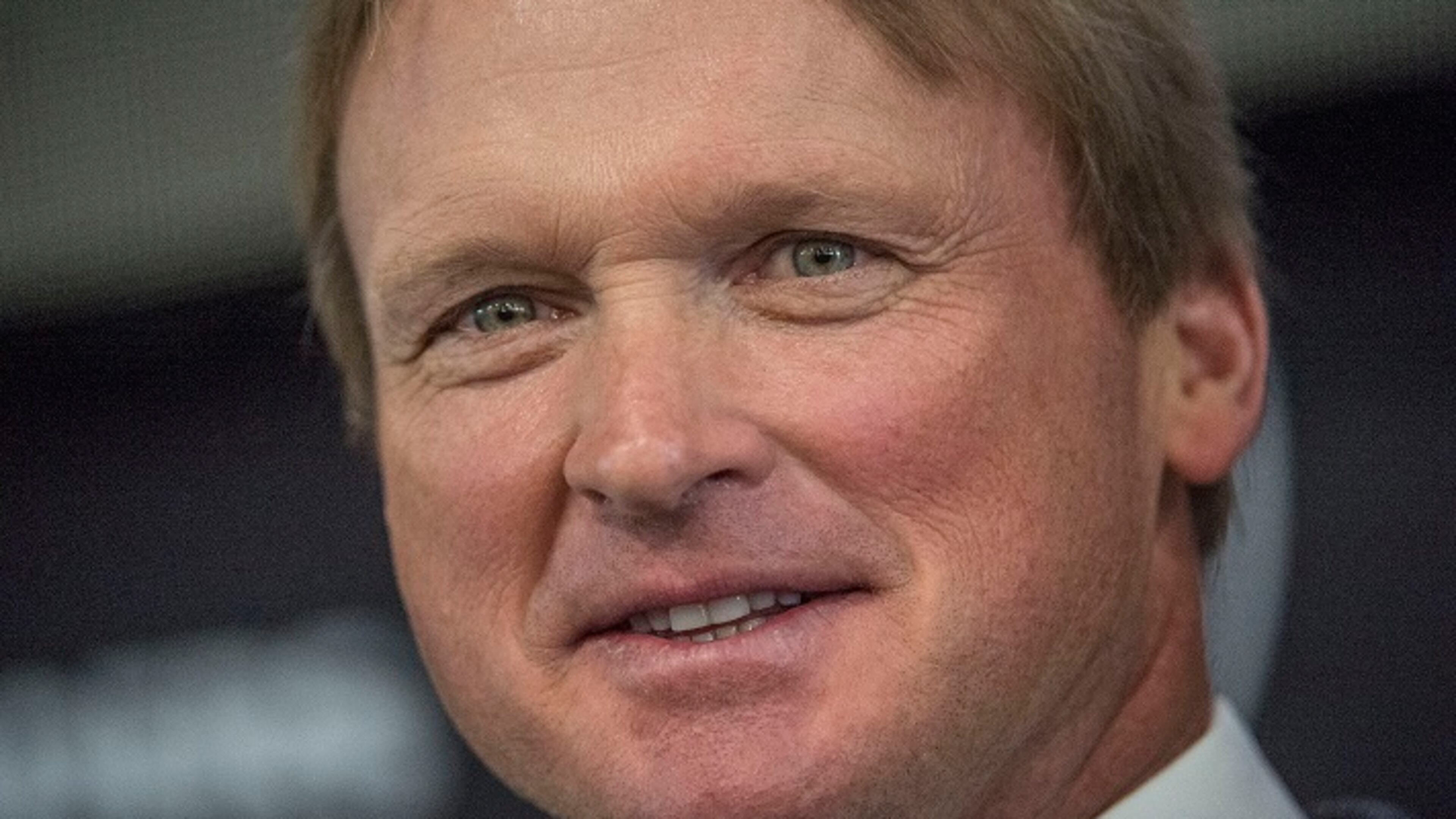 Jon Gruden said it was an emotional time when he was traded to Tampa Bay, but is happy to be back as the Oakland Raiders head coach, on January 9, 2018, in Oakland, Calif. (Hector Amezcua/Sacramento Bee/TNS)