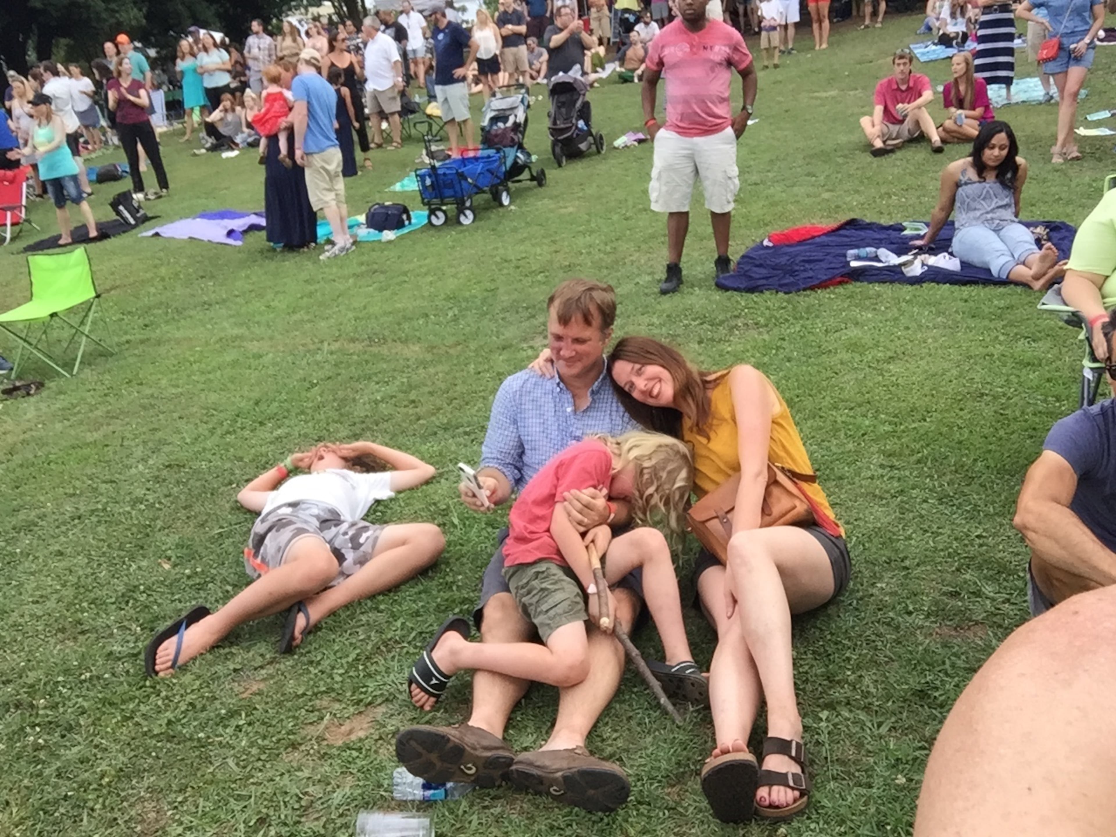 The Bransford family enjoys an event — or a nap — at Oakland Cemetery.
(Courtesy of Amy Leavell Bransford)