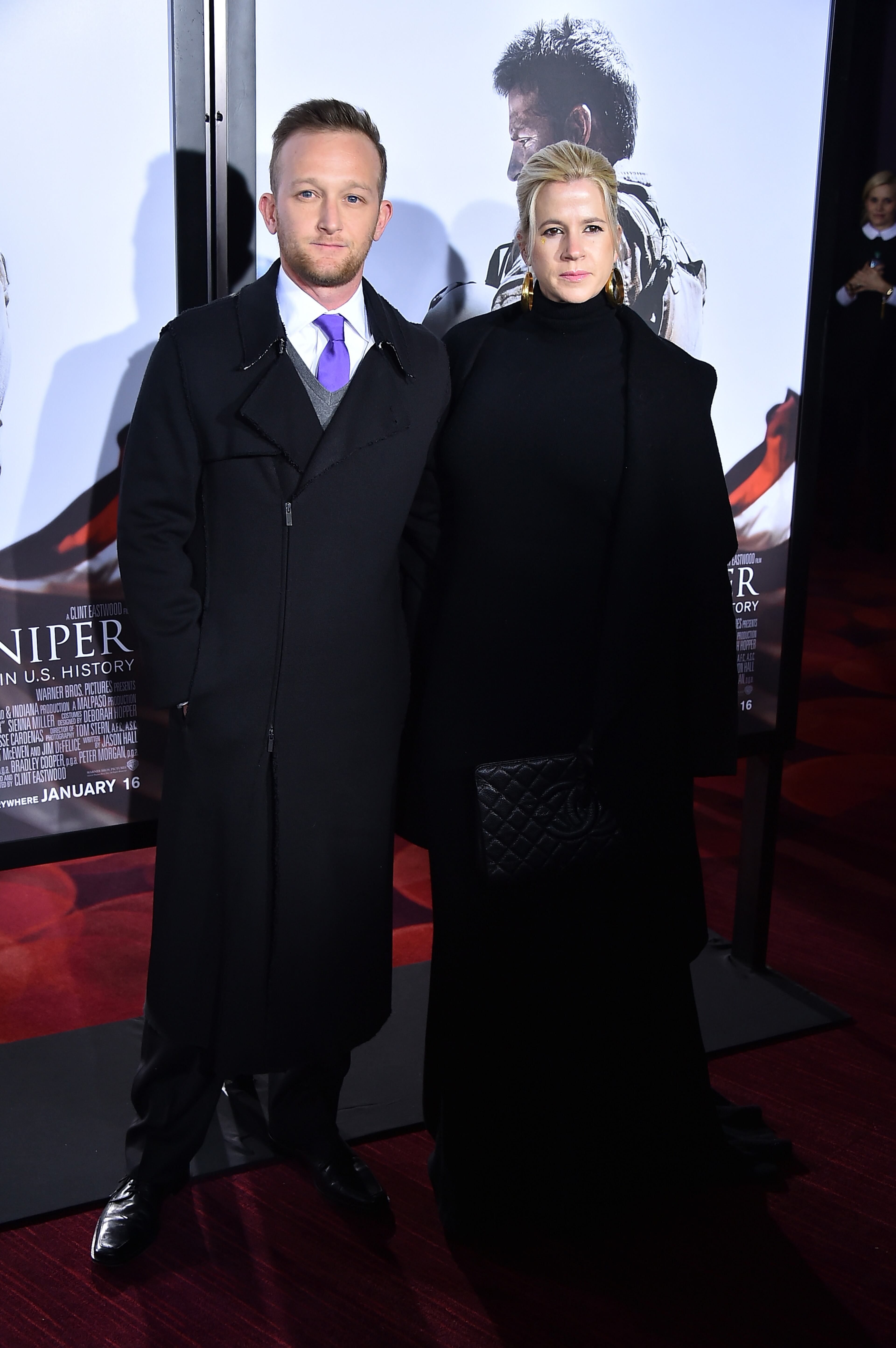 NEW YORK, NY - DECEMBER 15: Actor Eric Ladin and Katy Ladin arrive at the "American Sniper" New York Premiere at Frederick P. Rose Hall, Jazz at Lincoln Center on December 15, 2014 in New York City. (Photo by Theo Wargo/Getty Images)