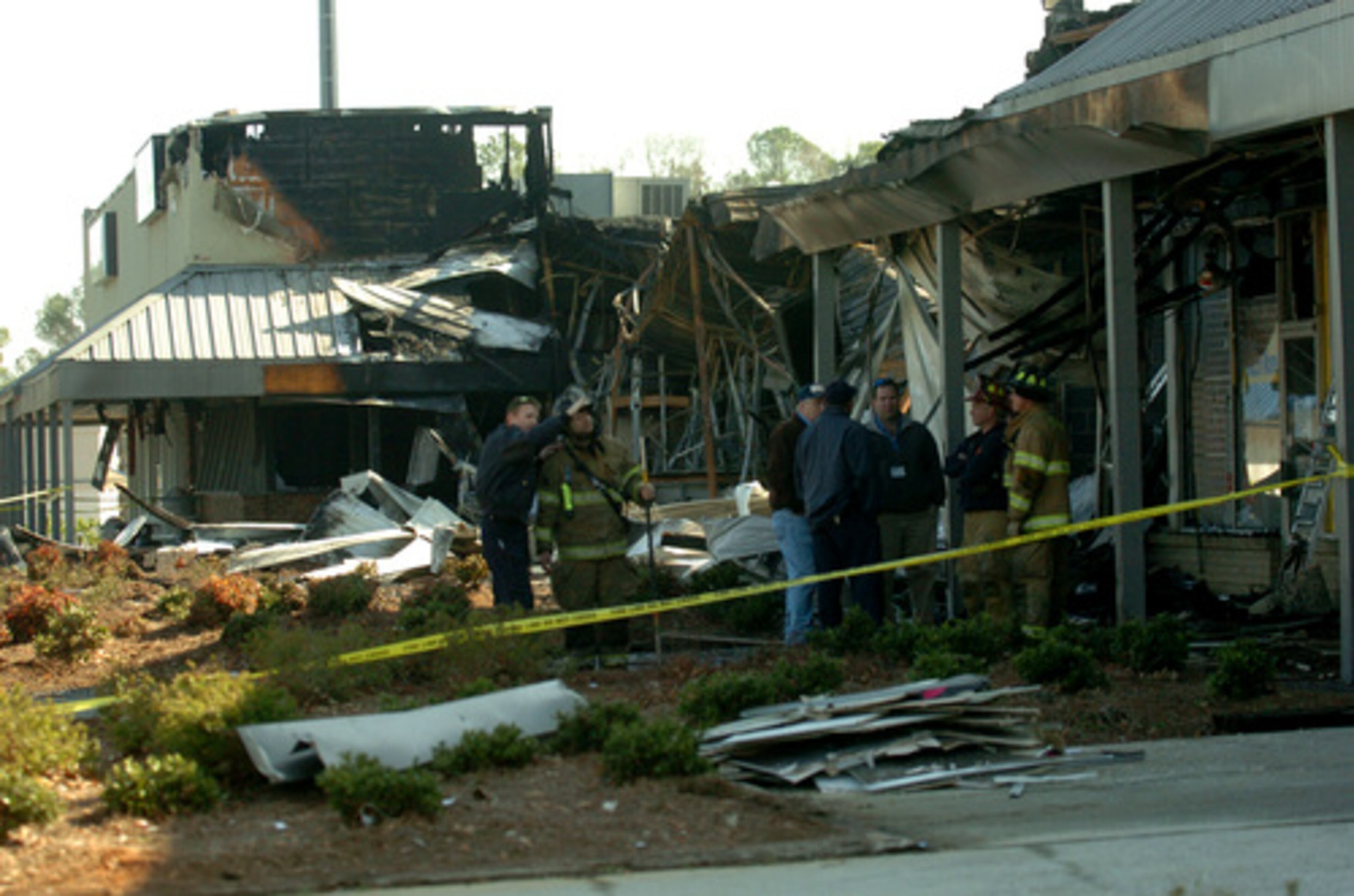 A hair salon, a cleaners, a computer store, a dentist office and a music store were among the businesses destroyed, Jackson said.