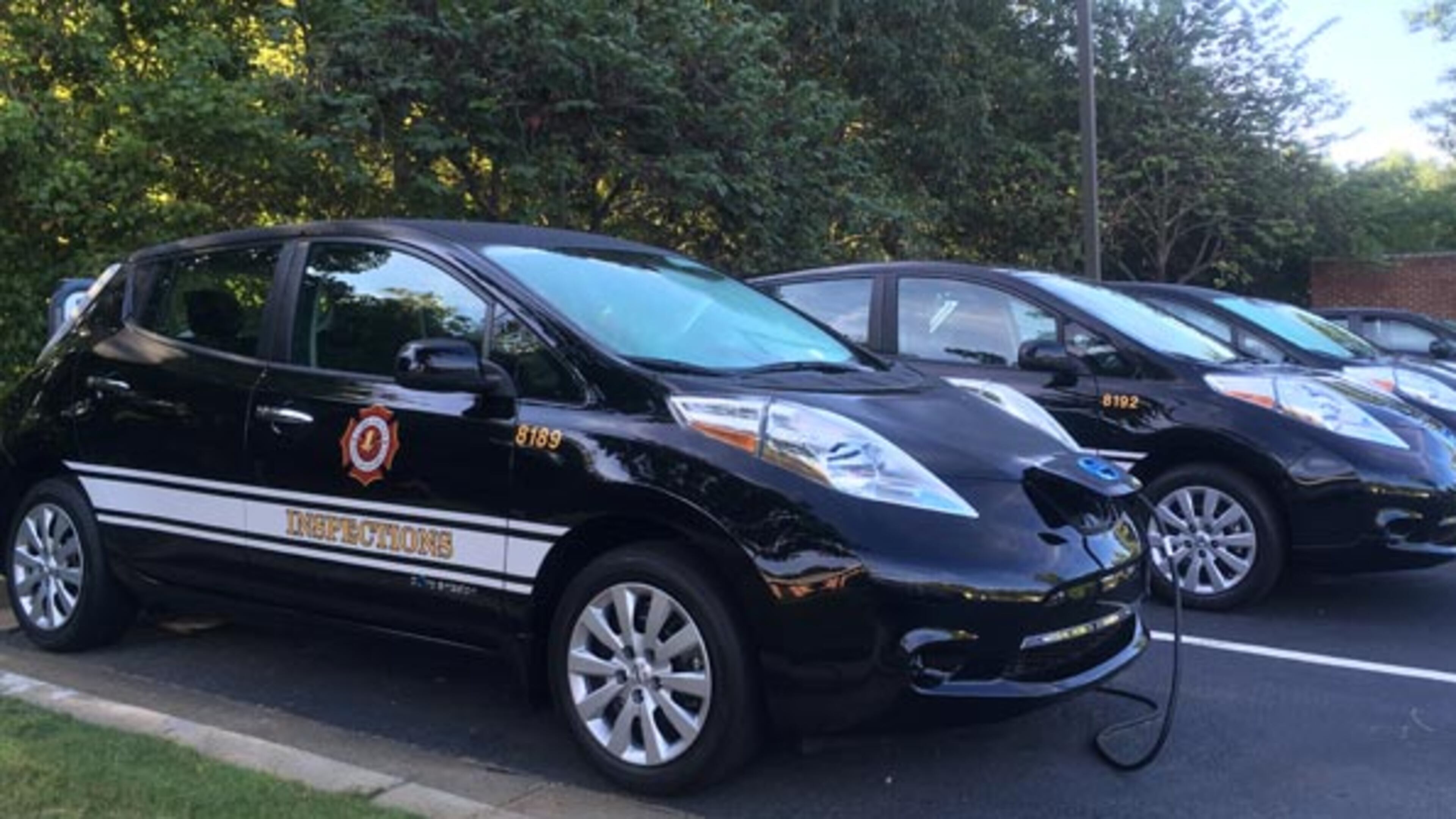 Cobb County fire staff will begin using seven new electric cars Friday. Courtesy of Cobb County