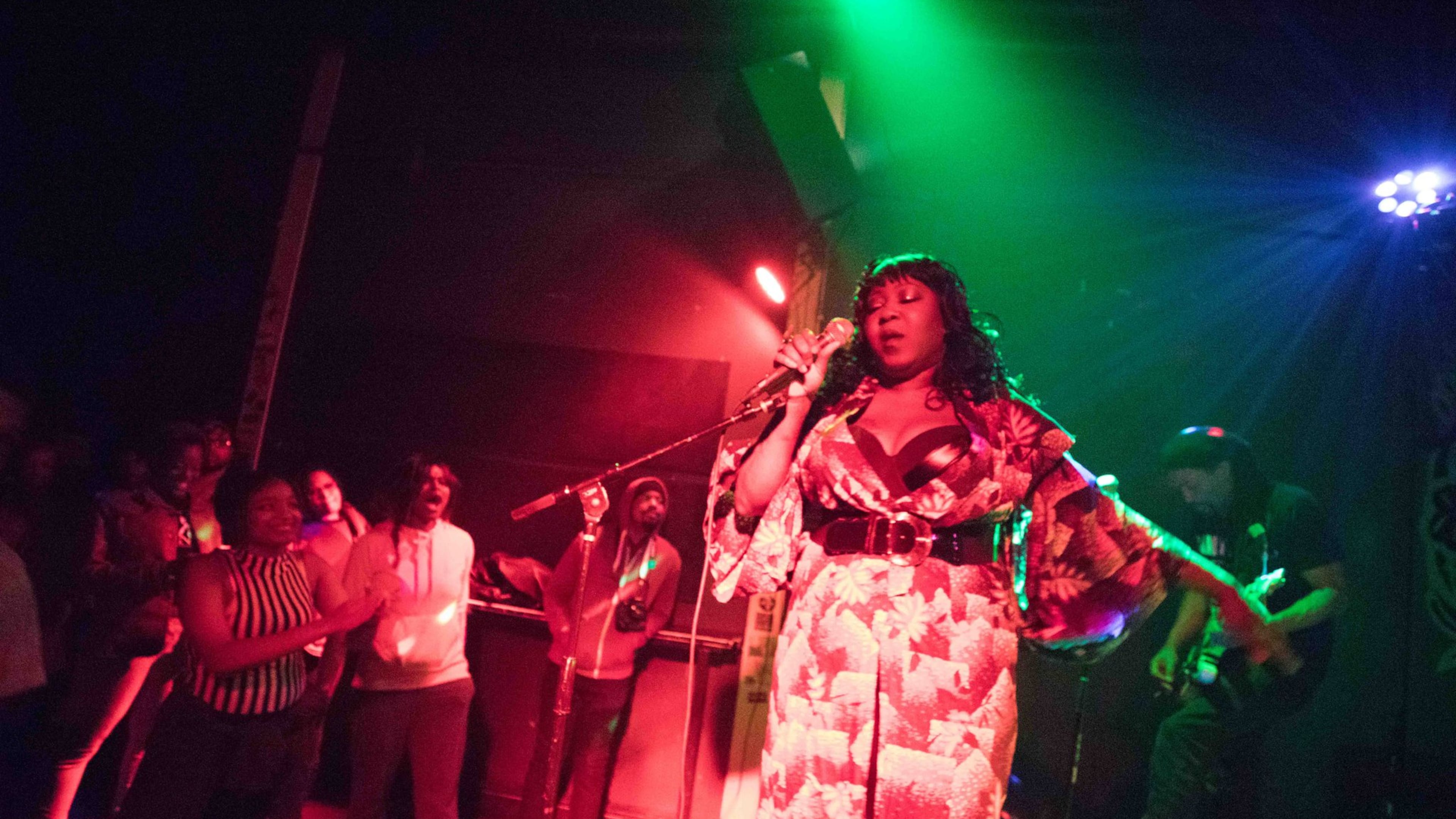 Conkrete GOD singer Denitra Isler (aka Buu’Ti Haus) performs with her band at a Punk Black event at Union EAV, an event that hosts minority-led punk rock bands, on Dec. 14, 2017, in Atlanta. BRANDEN CAMP / SPECIAL