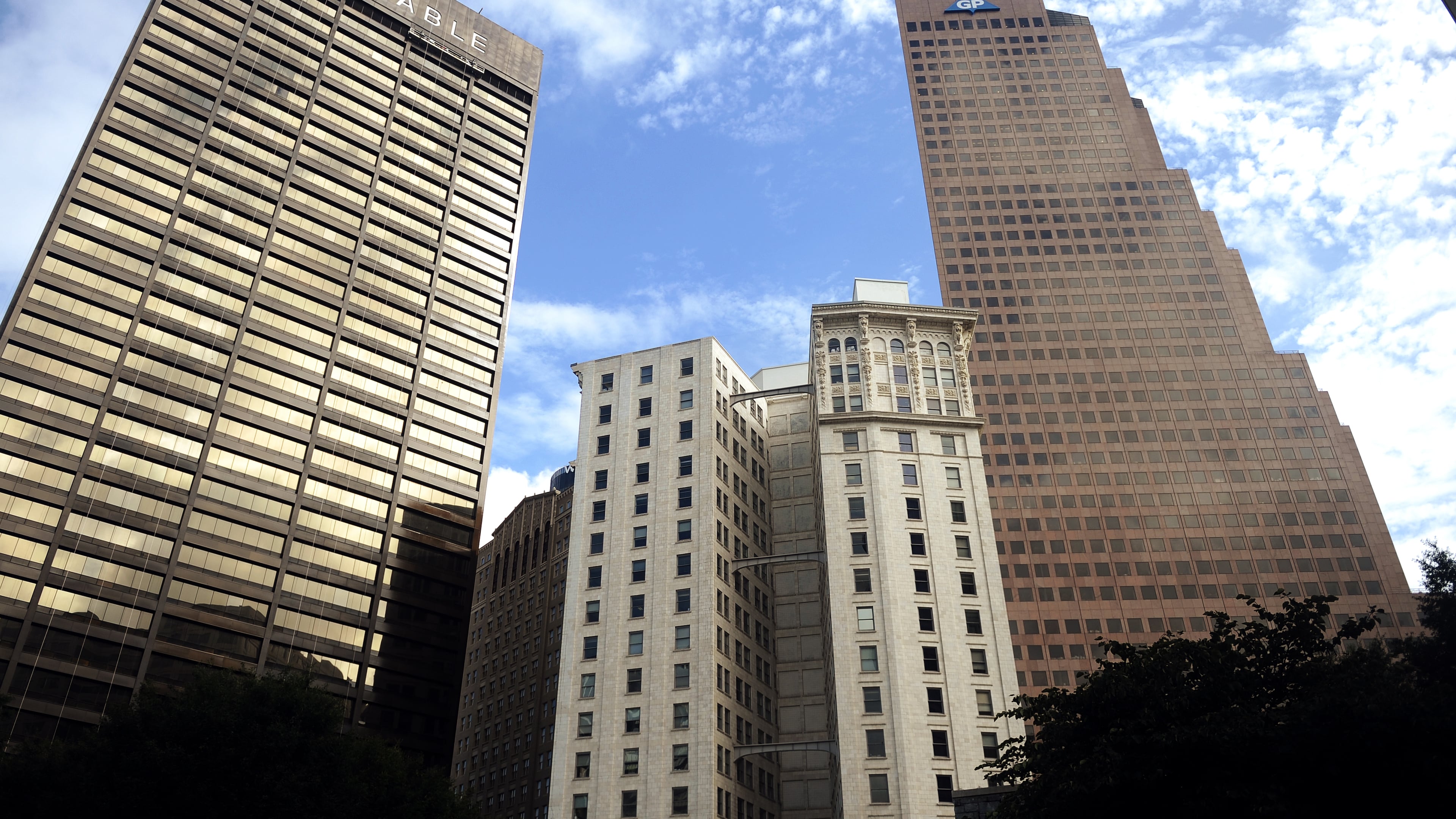 Georgia-Pacific Center, right, is one of the most recognizable buildings in downtown Atlanta. AJC File