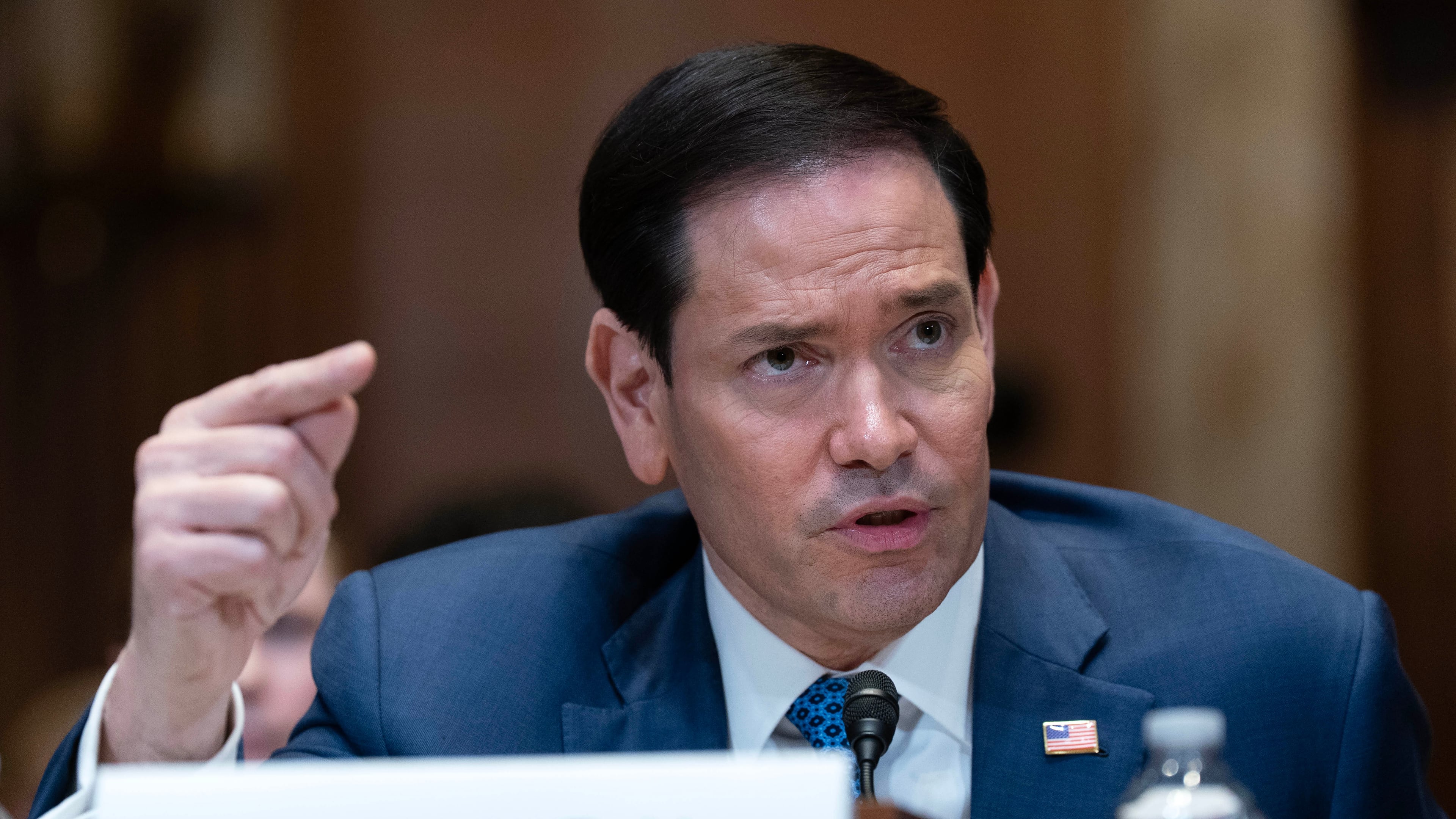 Secretary of State Marco Rubio testifies before the Senate Committee on Appropriations on Capitol Hill, Wednesday, June 3, 2026, in Washington. (AP Photo/Jose Luis Magana)