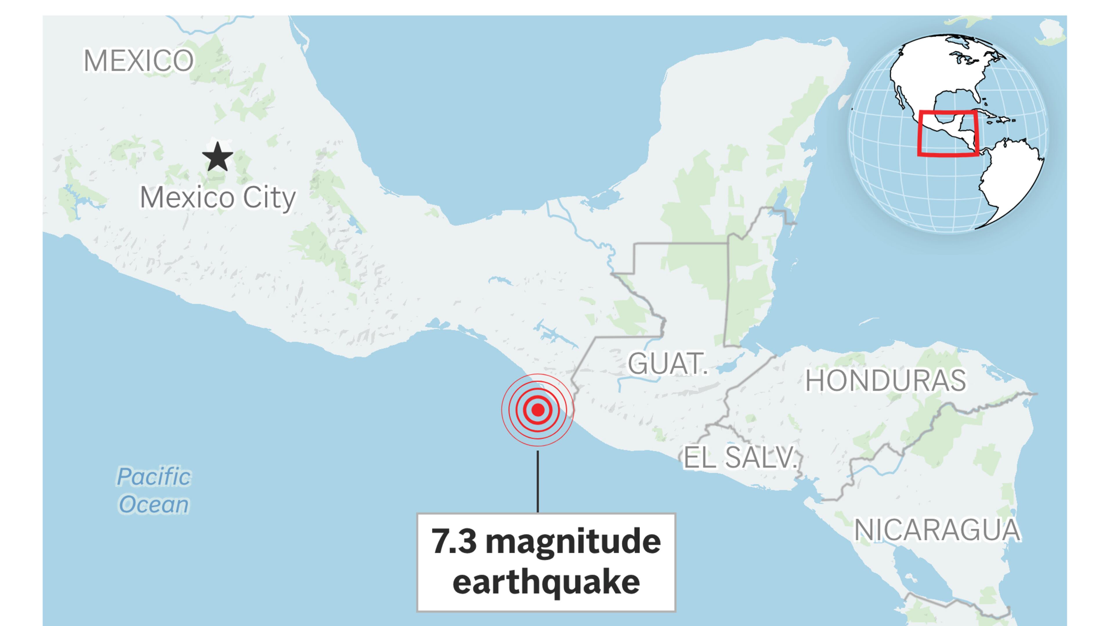 A strong earthquake rocked the area around the border between Mexico and Guatemala Friday. (AP Digital Embed)