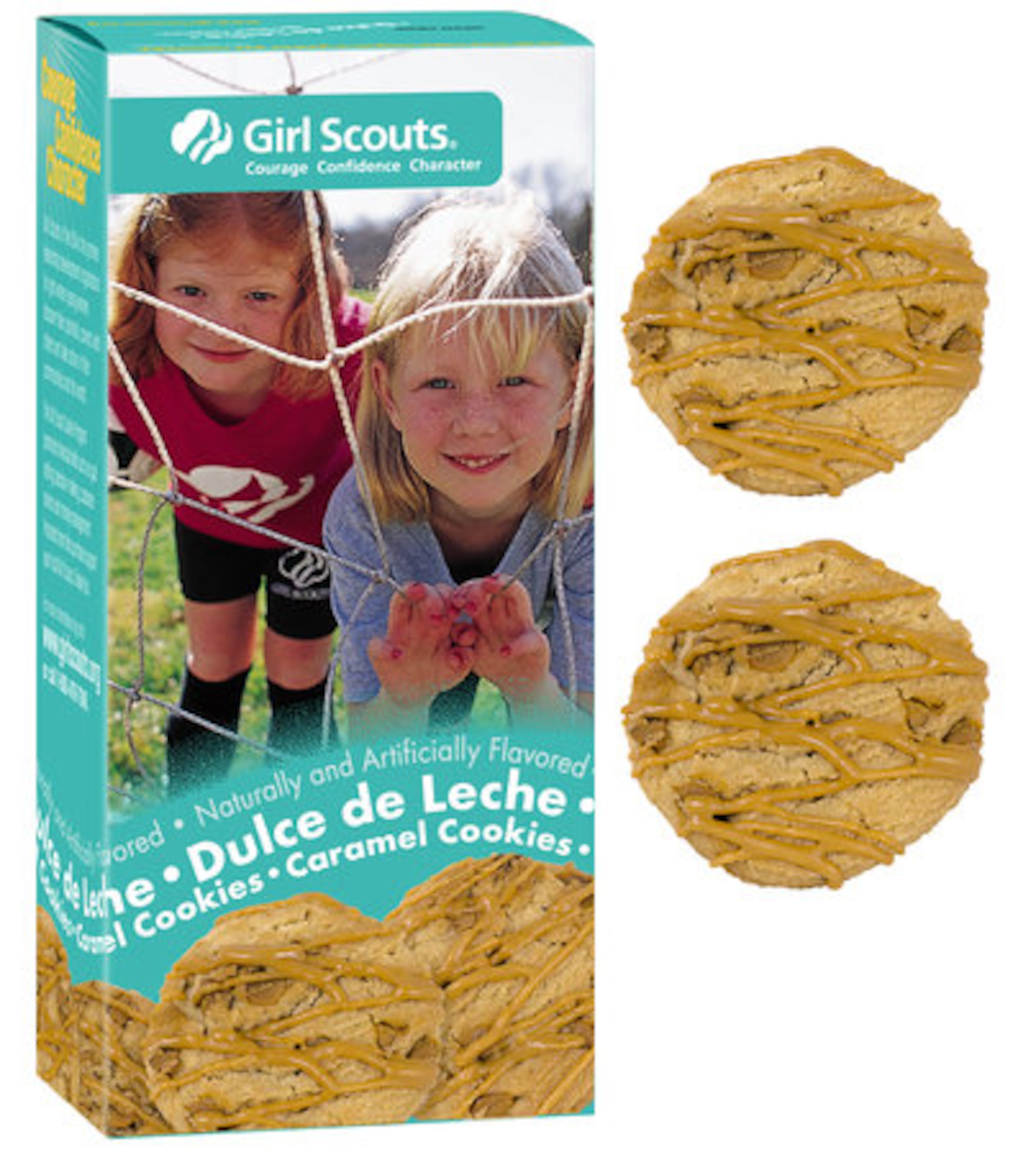 DULCE DE LECHE (Not available in Georgia) -- Inspired by the classic confections of Latin America, these sweet, indulgent cookies are rich with milk caramel chips and stripes.