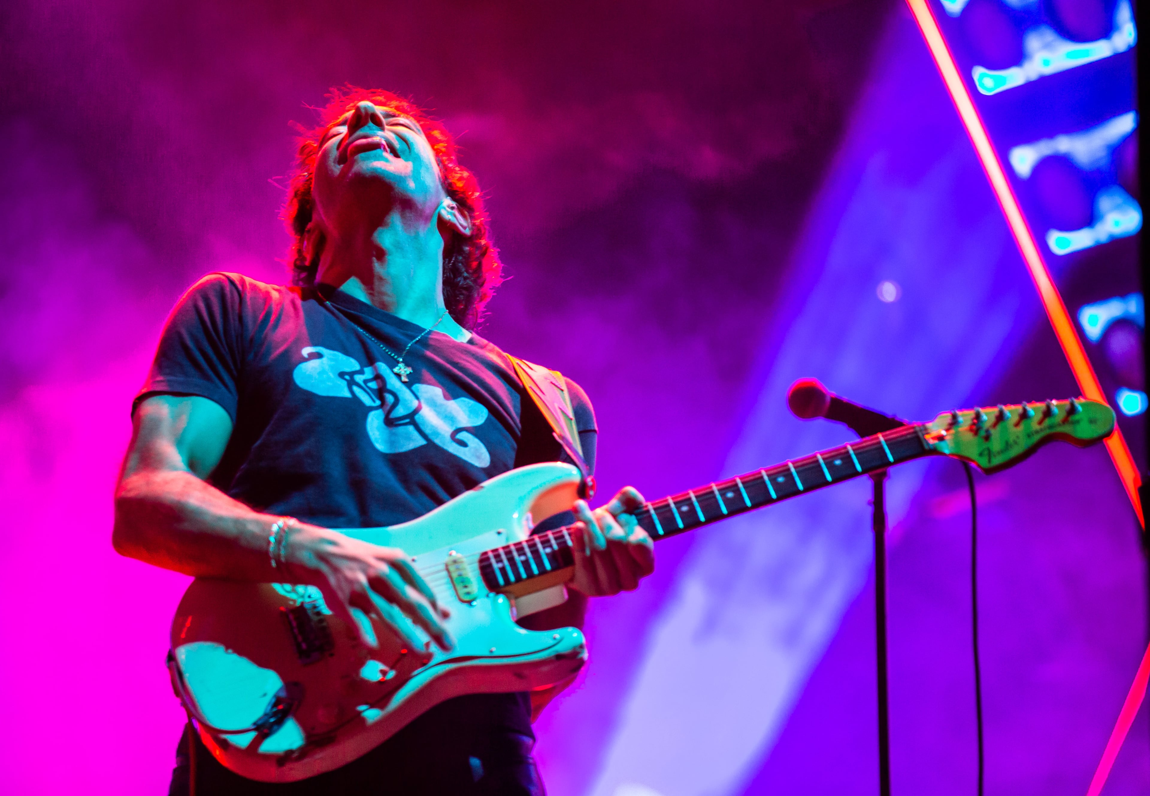 The Strokes closed out Shaky Knees on Friday night, Sept. 18, 2026, on the Peachtree Stage, bringing their genre-defining indie rock hits to a packed crowd in Atlanta. (Ryan Fleisher for the AJC)