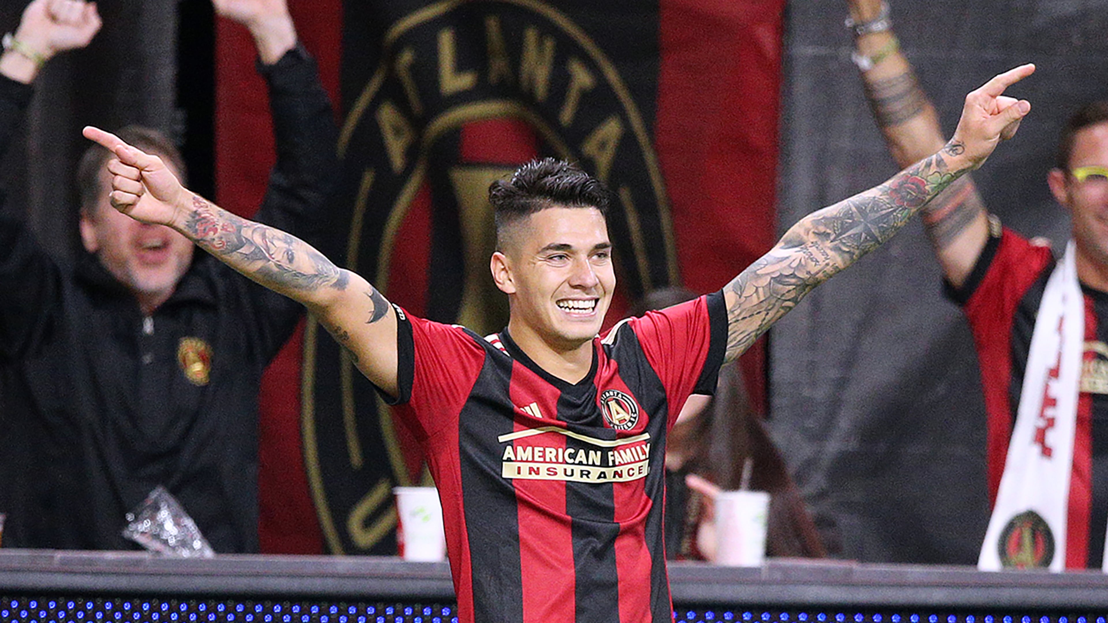 Nov 25, 2018 Atlanta: Atlanta United defender Franco Escobar and fans celebrate his goal for a 2-0 lead over the New York Red Bulls during the second half in their Eastern Conference finals MLS soccer game on Sunday, Nov. 25, 2018, in Atlanta. Curtis Compton/ccompton@ajc.com