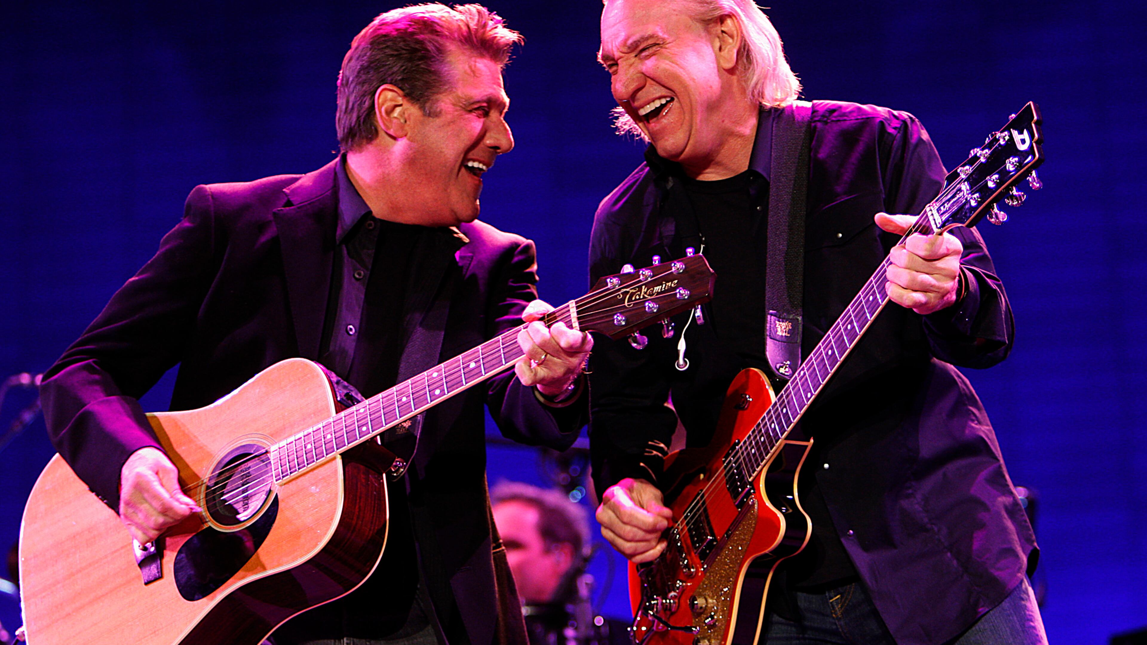 Glenn Frey, left, and Joe Walsh of the Eagles perform at the Stagecoach Music Festival in Indio, Calif., in 2008. (Luis Sinco/Los Angeles Times/TNS)
