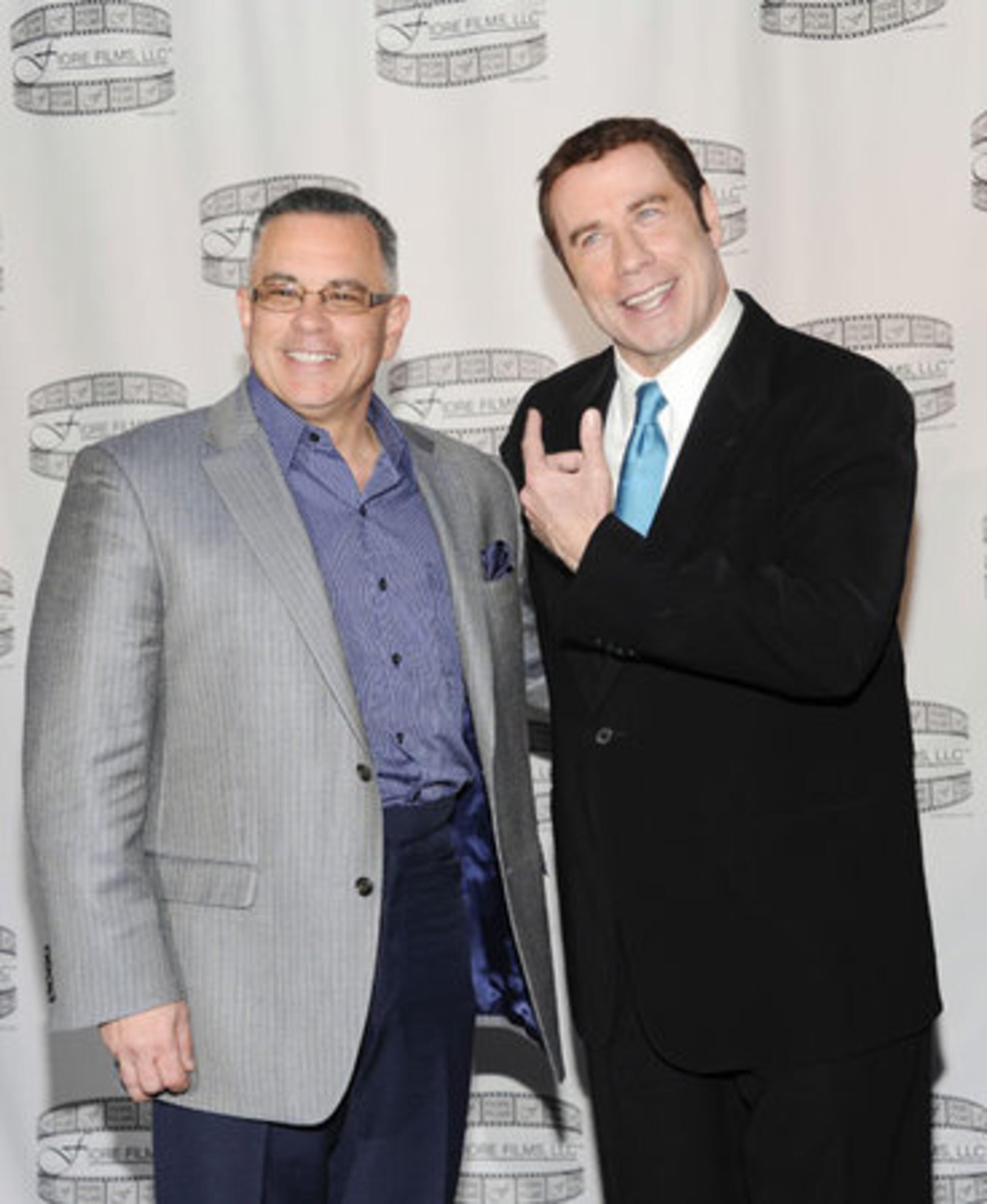 John Gotti Jr. poses with John Travolta, who will play his father John Gotti in the film.