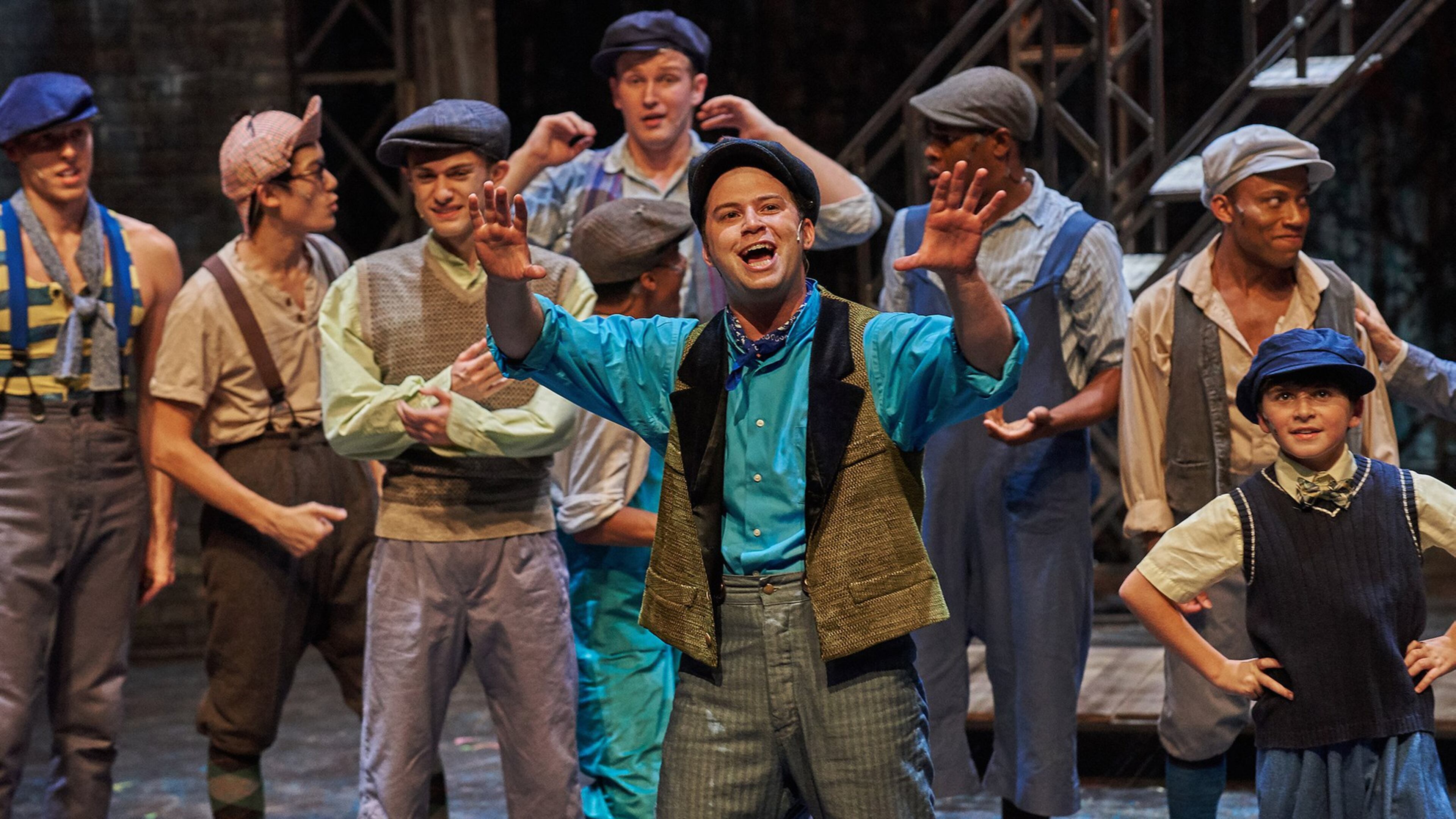Greg Kamp (center) starred in “Newsies" when it ran in 2018 first at Atlanta's Aurora Theatre and then at the Atlanta Lyric Theatre. Photo: Chris Bartelski