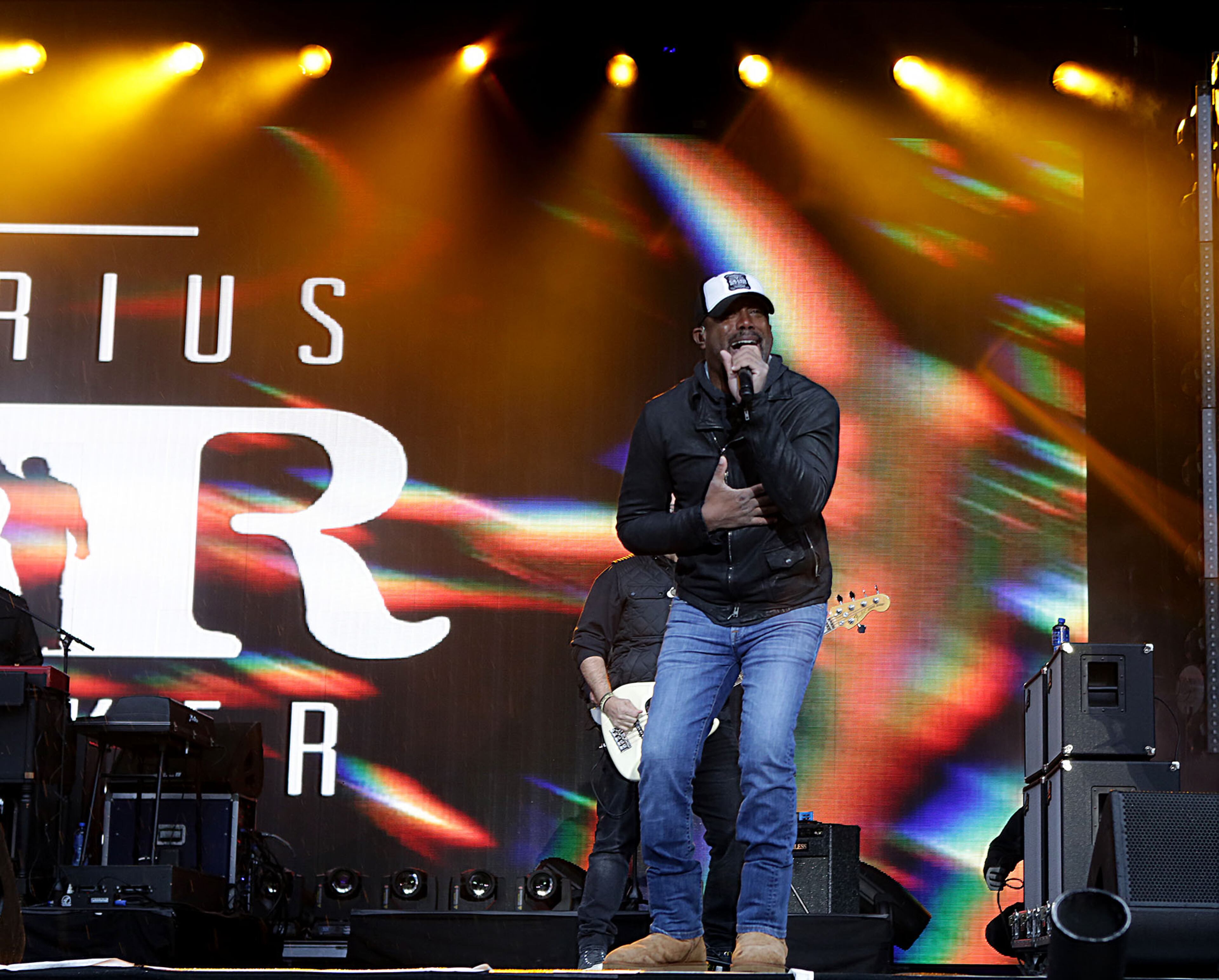 January 8, 2018 - ATLANTA: Darius Rucker, former front man for Hootie & the Blowfish, now a solo Grammy Award Country artist, performs on the final day of the 3-day AT&T Playoff Playlist Live! concert series pre-game celebrations at Centennial Olympic Park on Monday, January 8, 2018. (Akili-Casundria Ramsess/Eye of Ramsess Media)