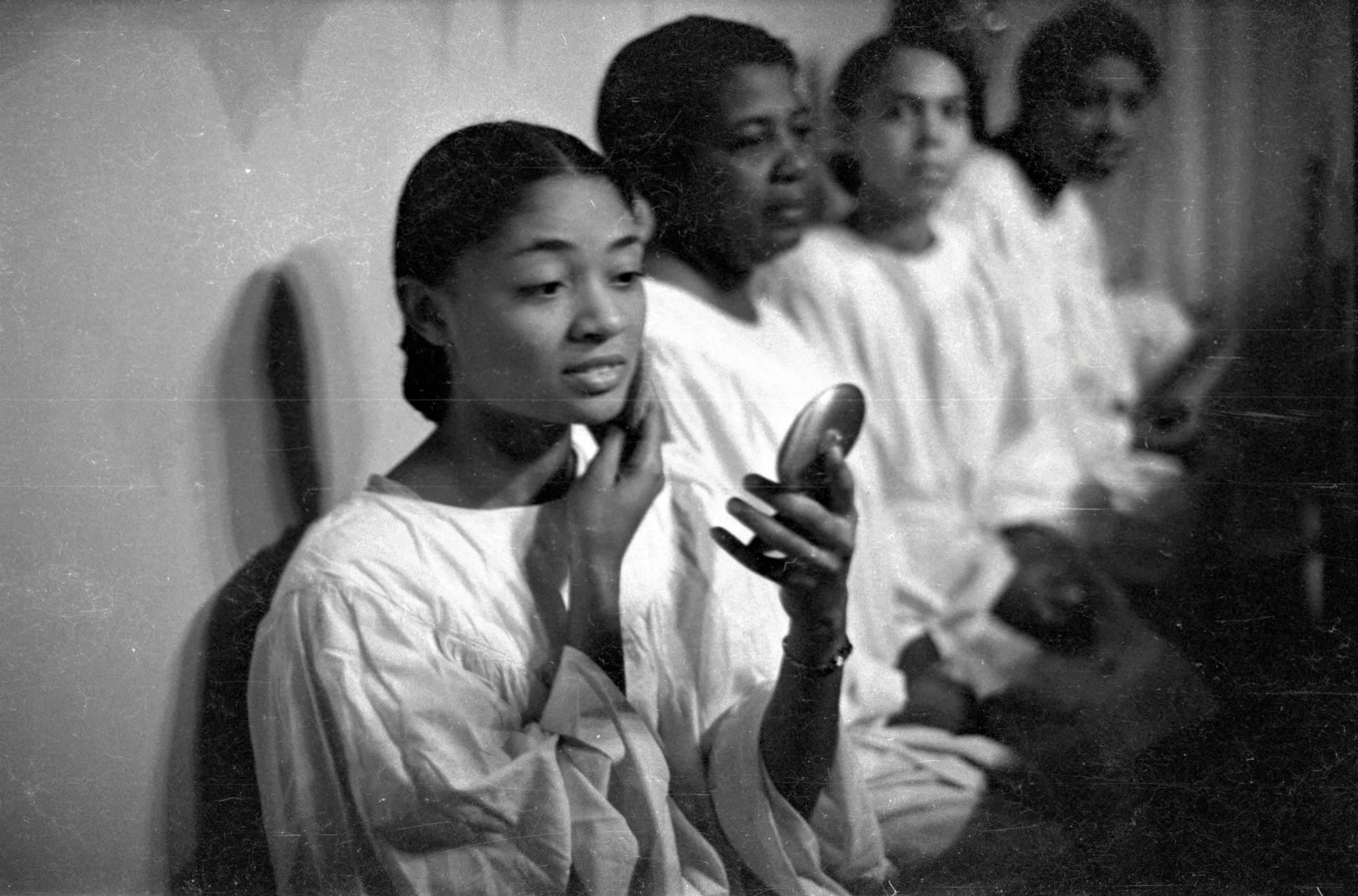 A roll of film from 1937 found in the Lane Brothers Collection. The Federal Theatre Project and the Atlanta Studio Group invited the Big Bethel A.M.A. to perform its "Heaven Bound" pageant at the Atlanta Theatre. The play opened on August 10, 1937 and ran for a week. The play returned in January 1937, and again in 1938. And it's still being performed yearly. LBstrip038cc, Lane Brothers Commercial Photographers Photographic Collection, 1920-1976. Special Collections and Archives, Georgia State University Library.
