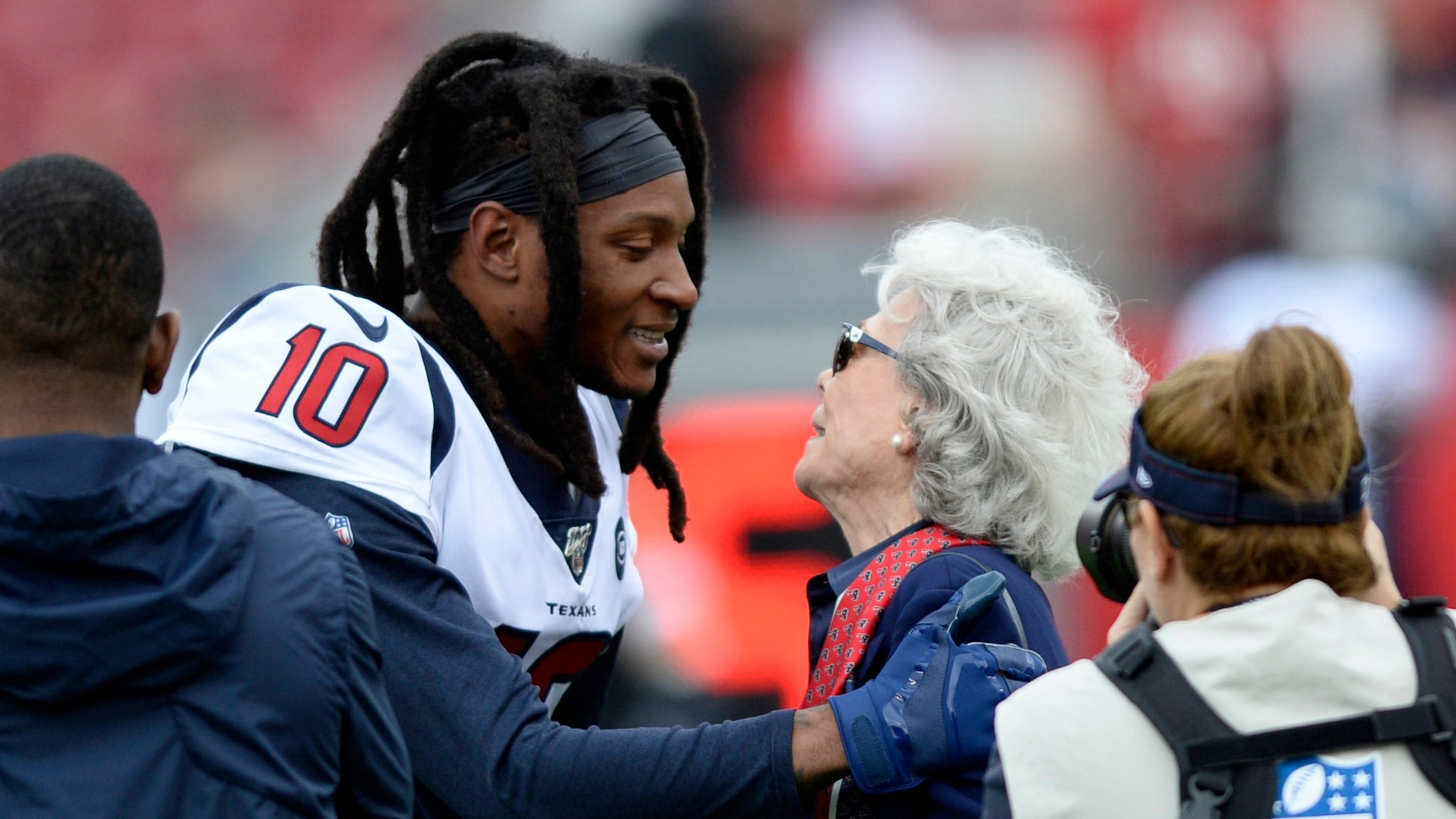 FILE - Houston Texas wide receiver DeAndre Hopkins, pictured in December 2019, was hired by Georgia Tech as an assistant wide receivers coach on July 31. He has helped the team's receivers develop. (Jason Behnken/AP File)