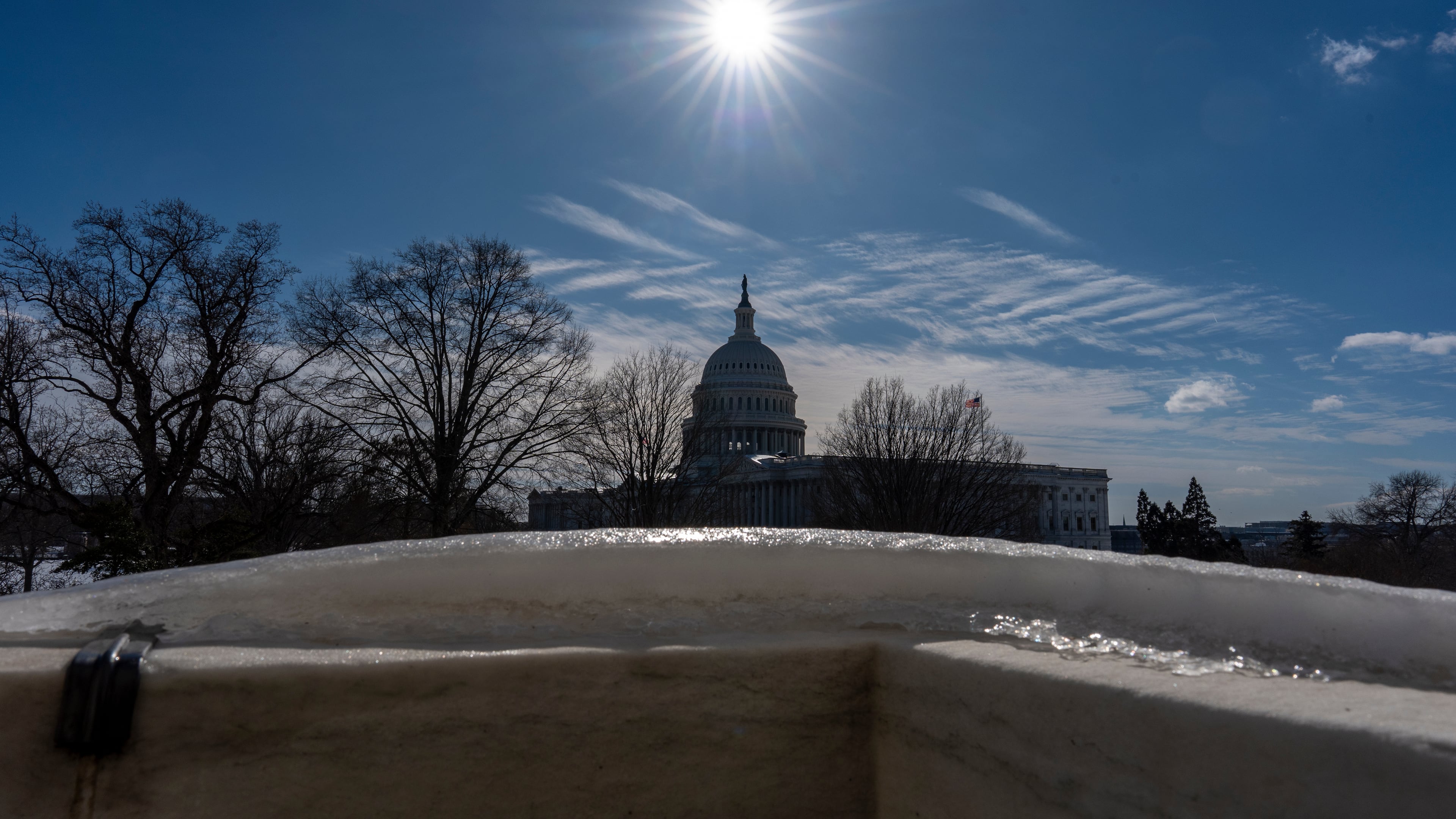 The Capitol is seen from the Russell Senate Office Building as lawmakers argue on whether to move forward with the spending legislation that funds the Department of Homeland Security, at the Capitol in Washington, Thursday, Jan. 29, 2026. (AP Photo/J. Scott Applewhite)