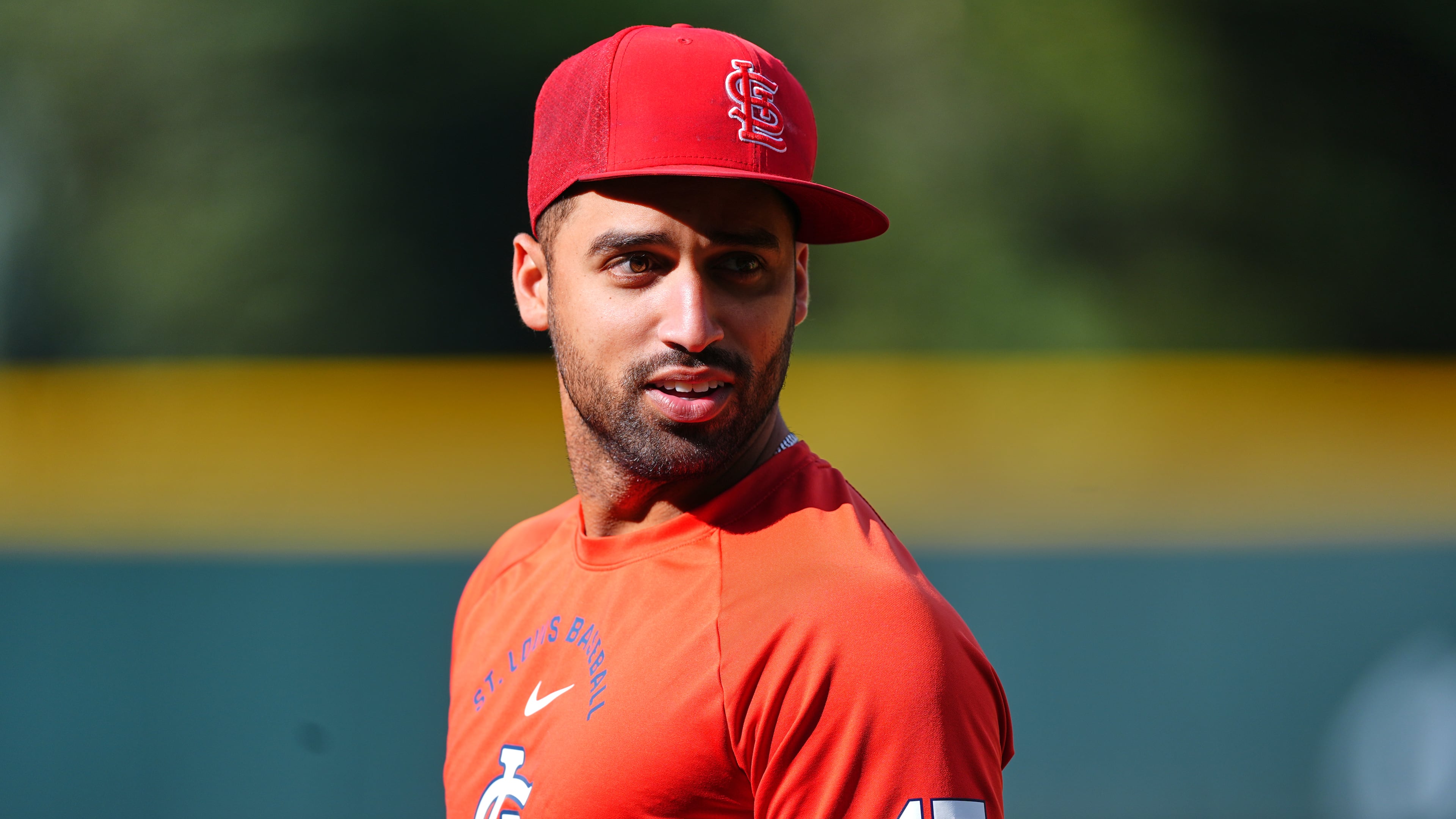 St. Louis Cardinals left fielder José Fermín warms up before a baseball game against the Colorado Rockies, Saturday, Sept. 5, 2026, in Denver. (AP Photo/David Zalubowski)
