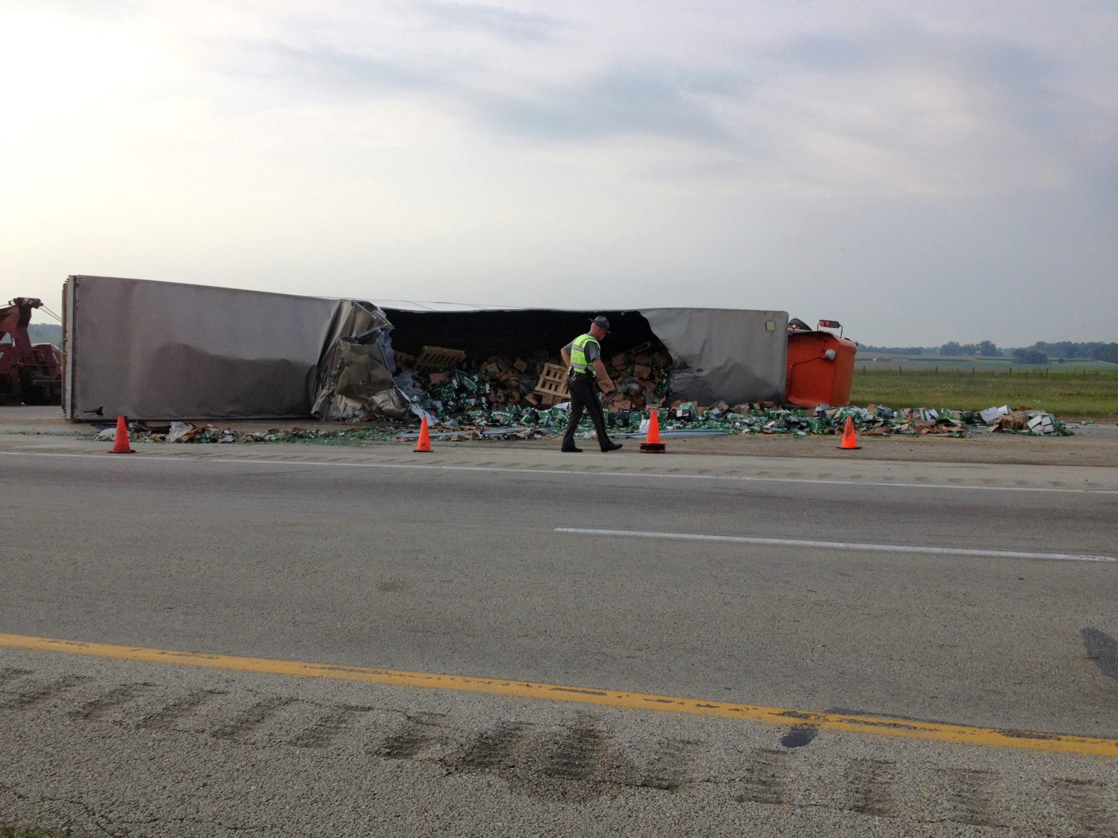 The semi struck a gold Honda Odyssey minivan. Both drivers were taken to Reid Hospital in Richmond, Ind. with minor injuries