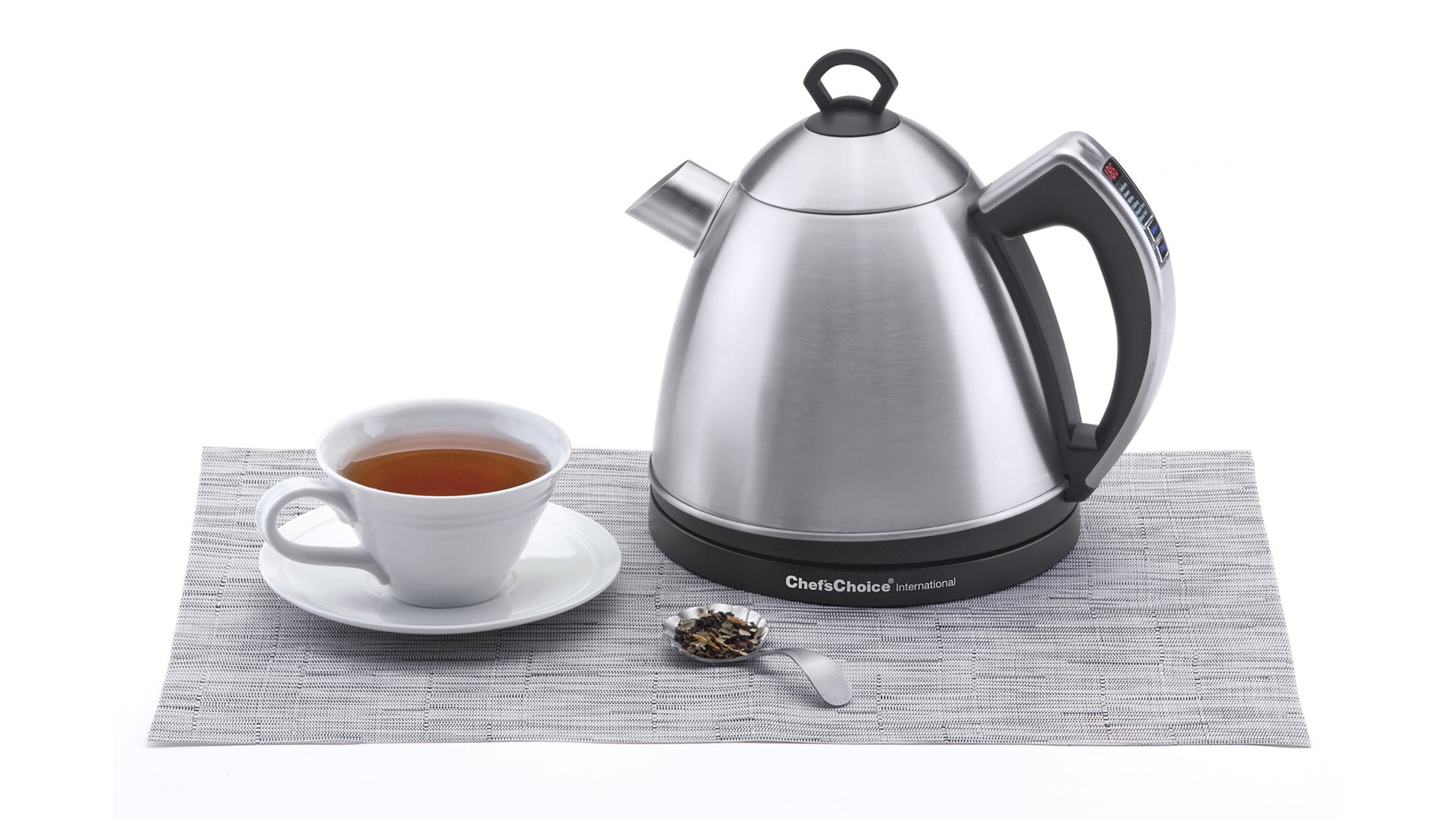 Many electric water boilers and stovetop kettles have one setting -boil - which makes the water too hot for many varieties of tea. Chef’s Choice International SmartKettle cordless electric kettle is faster and more efficient than a microwave and has a choice of six heat settings: delicate, green, white and oolong for tea, plus a French press setting to correctly heat water for French press coffee pots, and boil. Works at all altitudes, holds 1.4 liters of water, and beeps when set temperature is reached. $99.99. www.chefschoice.com (Chef’s Choice)