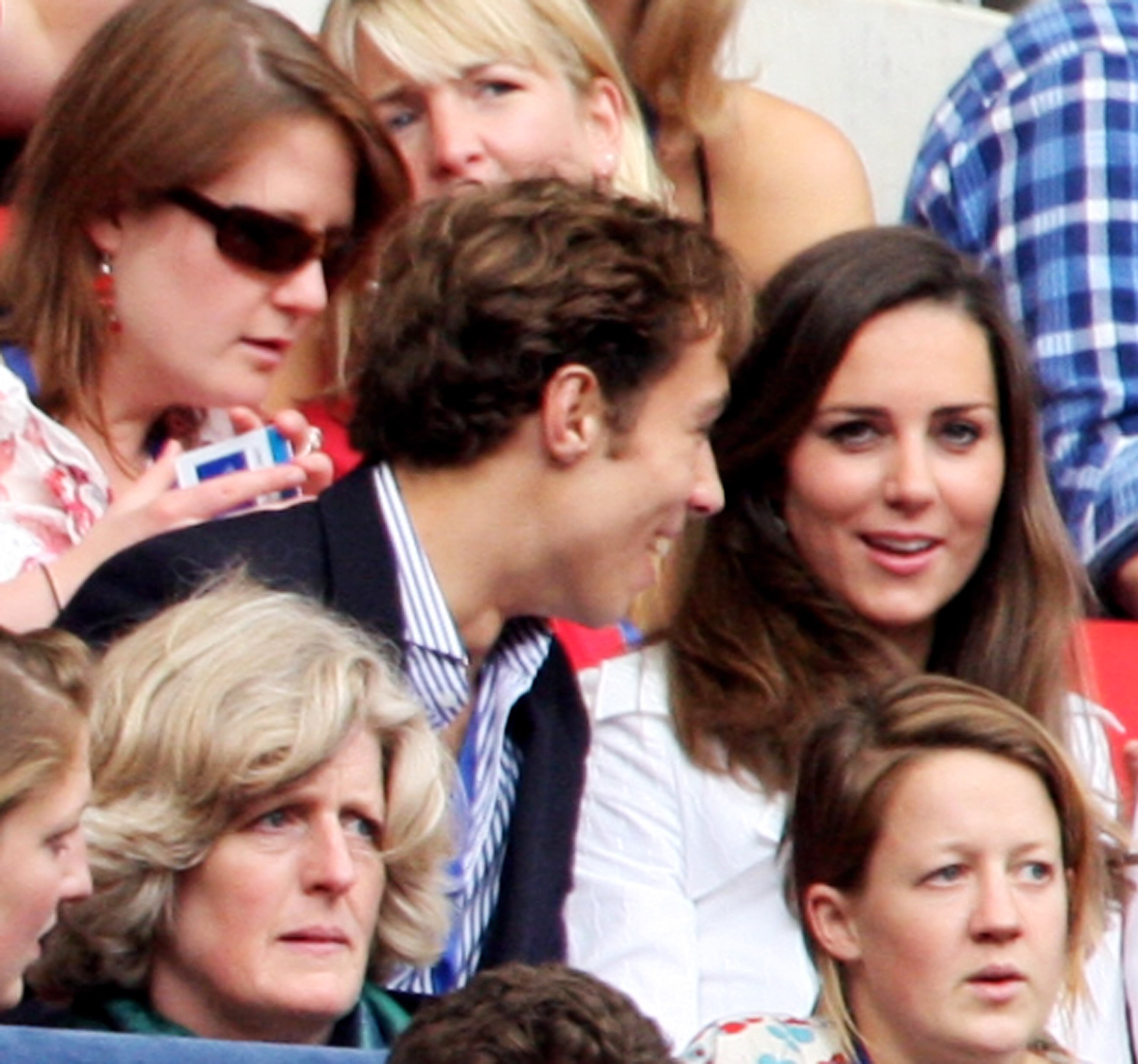 Kate Middleton (R) and a friend watch the Concert for Diana at Wembley Stadium on July 1, 2007 in London, England. The Concert falls on the date that would have been the late Princess's 46th birthday and marks 10 years since her death with an event headed by Princes William and Harry to celebrate her life. (Photo by Getty Images/Getty Images)