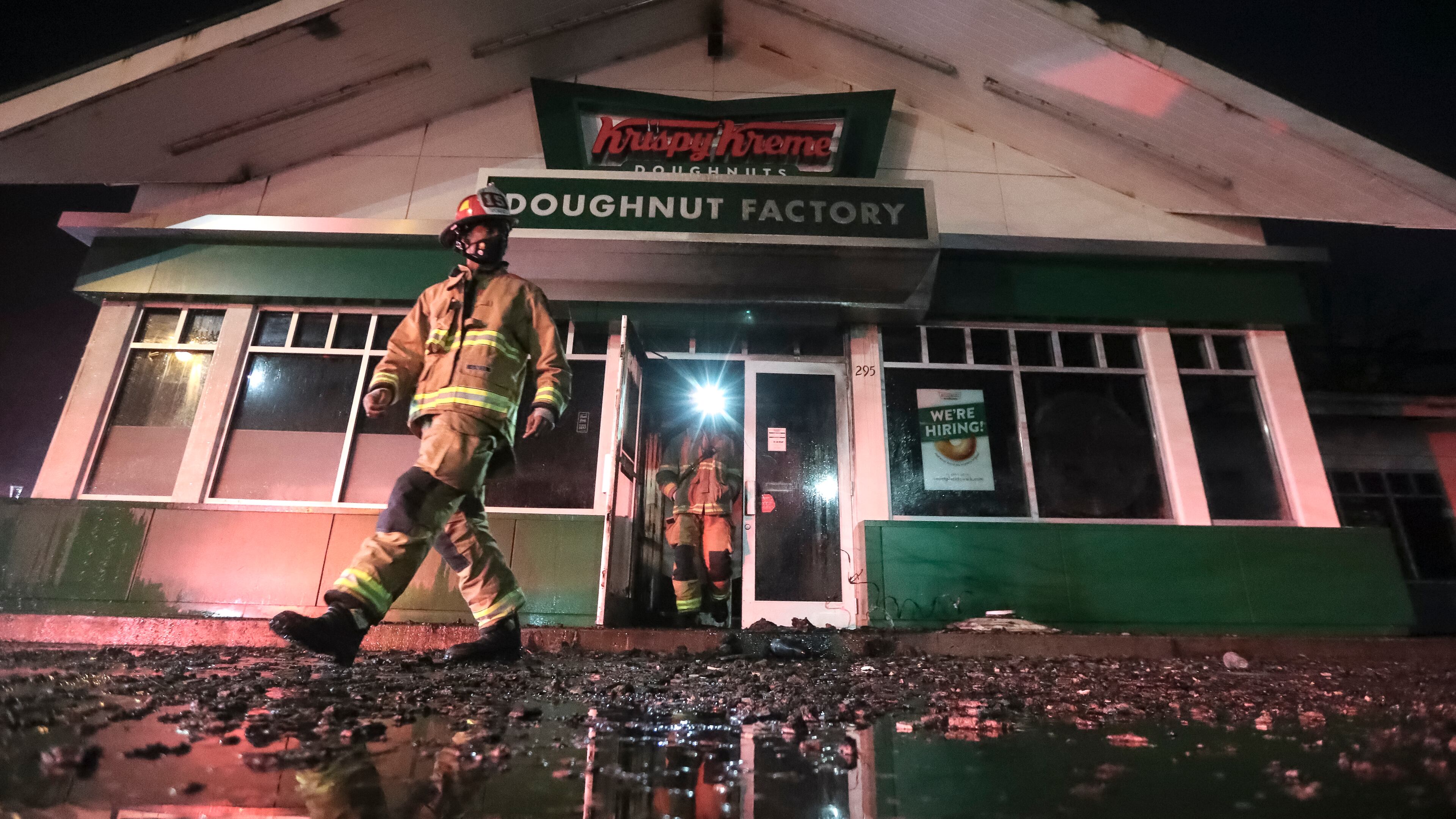 The first fire at the doughnut shop broke out Feb. 10. The second happened in July.