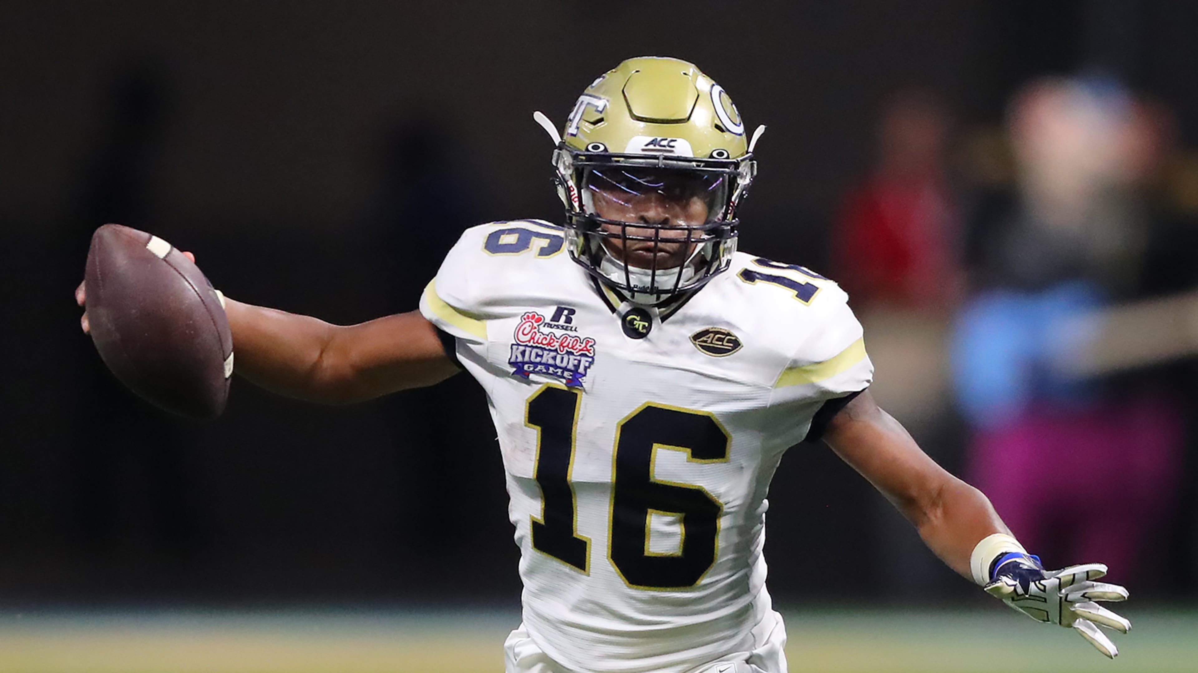 Georgia Tech quarterback TaQuon Marshall on a quarterback. (Curtis Compton/ccompton@ajc.com)