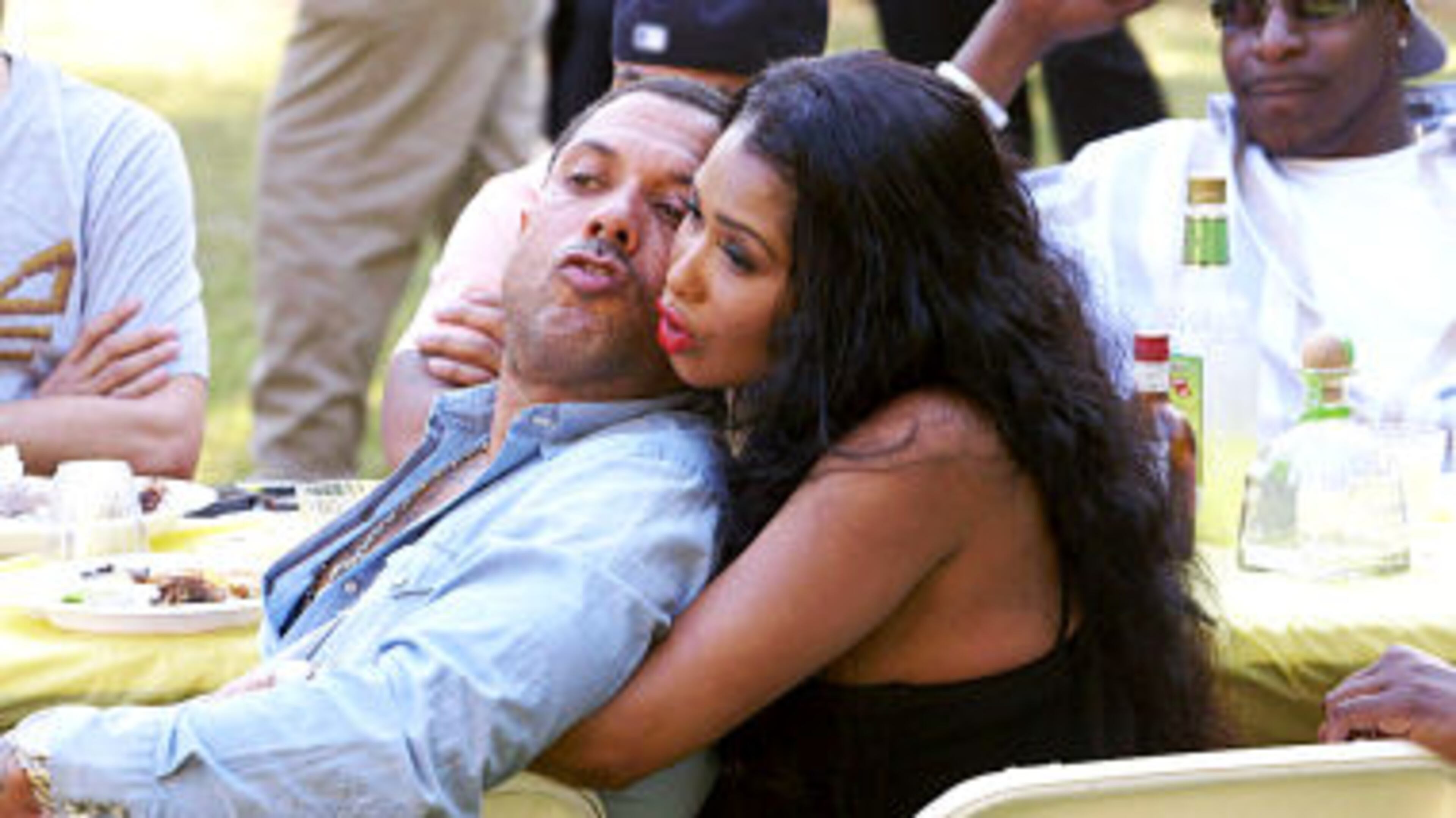Benzino and Althea hanging at Kirk's "I'm Sorry" party. CREDIT: VH1