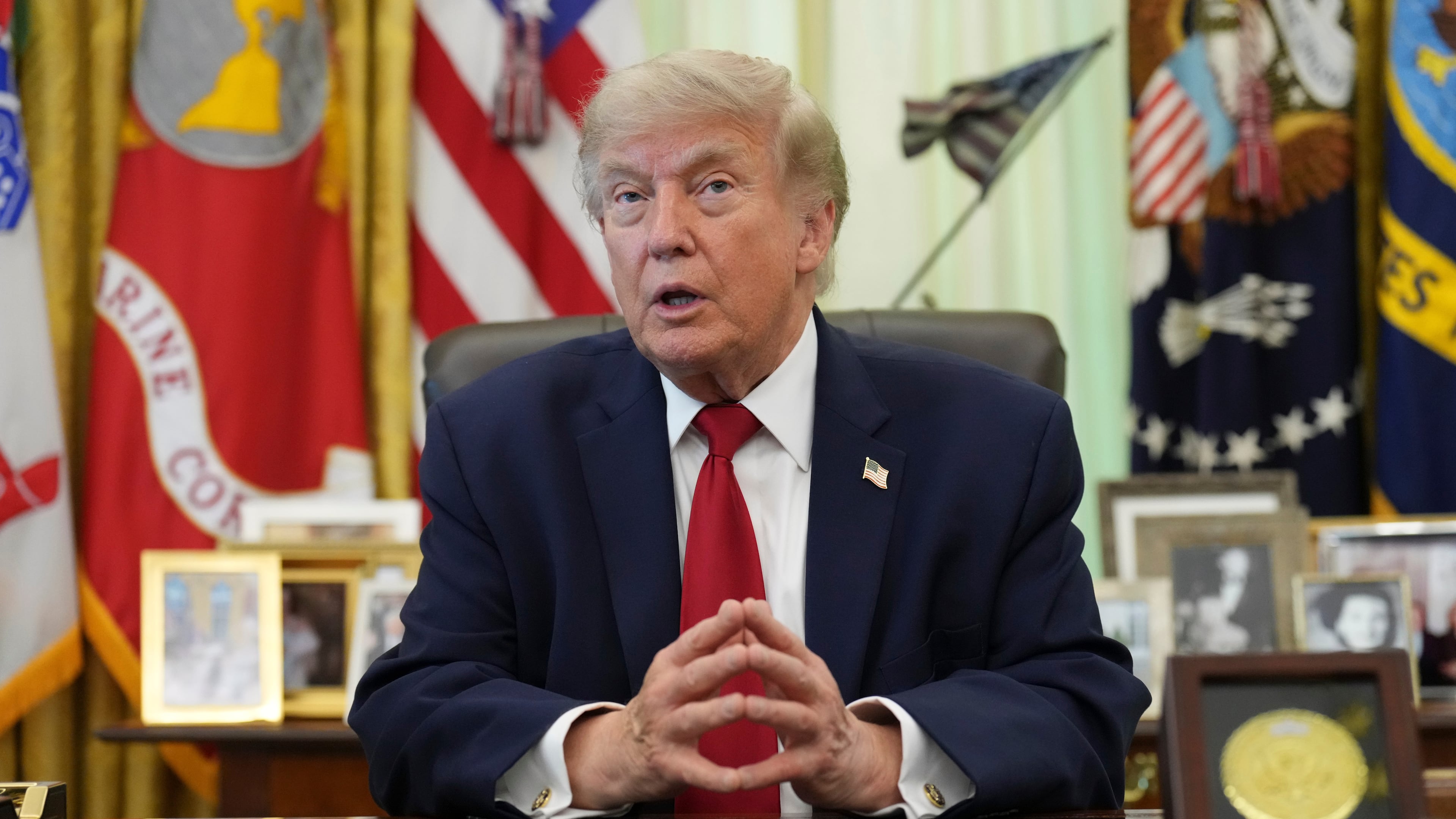 President Donald Trump speaks before signing a presidential memo to the EPA on pollution control in vehicles, in the Oval Office of the White House, Monday, June 29, 2026, in Washington. (AP Photo/Jacquelyn Martin)