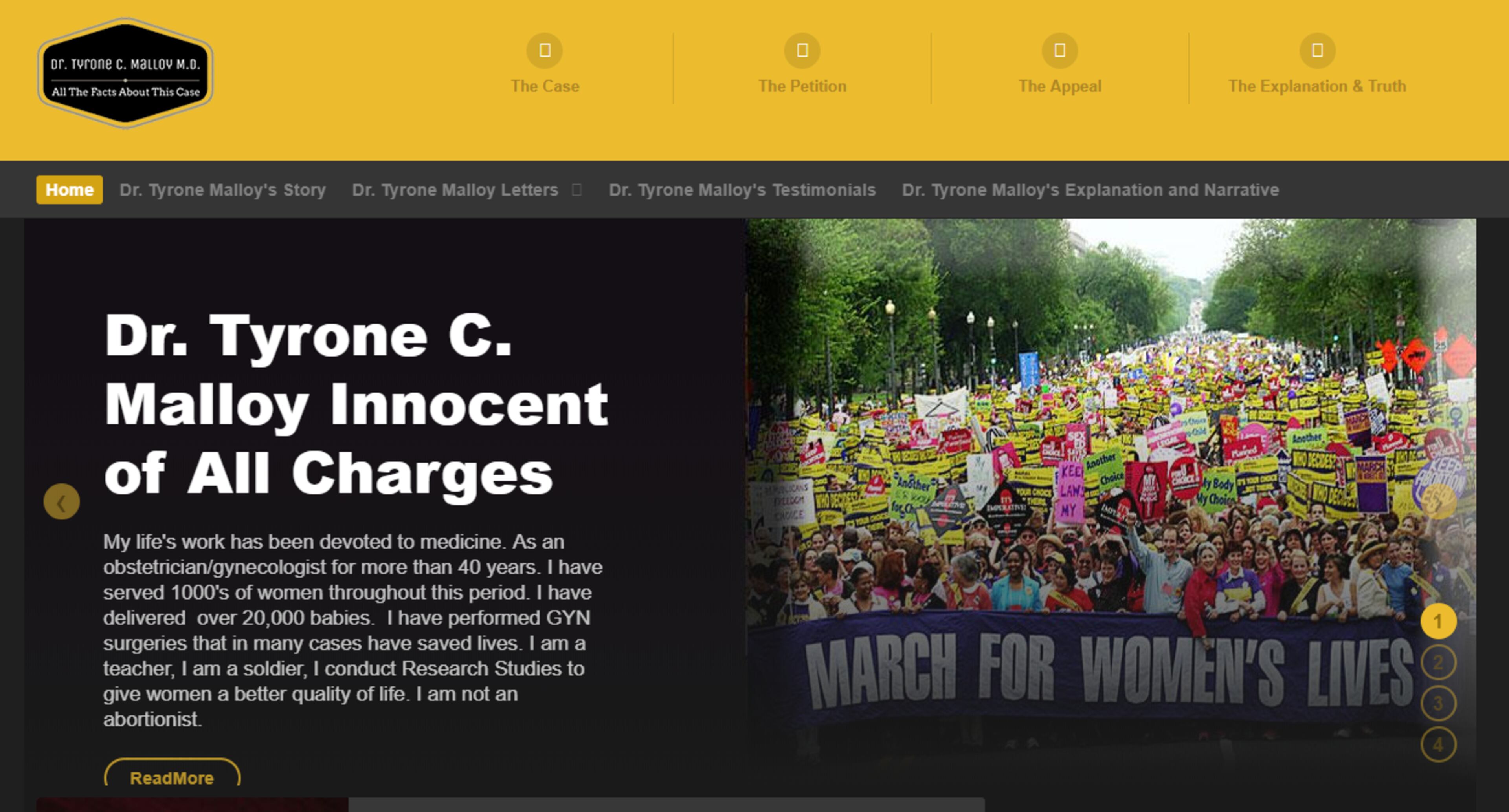 Tyrone C. Malloy’s website, at TyroneMalloy.com, purports to give “the explanation & truth” about his Medicaid fraud case.