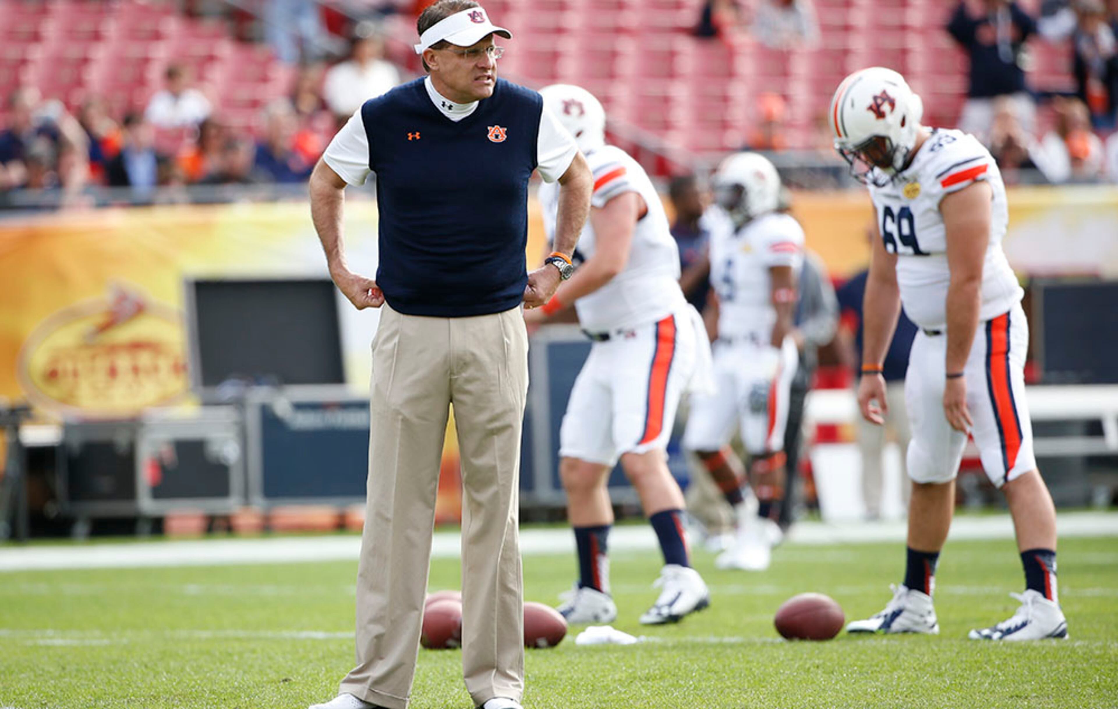 Head coach Gus Malzahn added former defensive coordinator Will Muschamp to revitalize the Auburn Tigers' defense. They hold 14/1 odds to return as national champions.