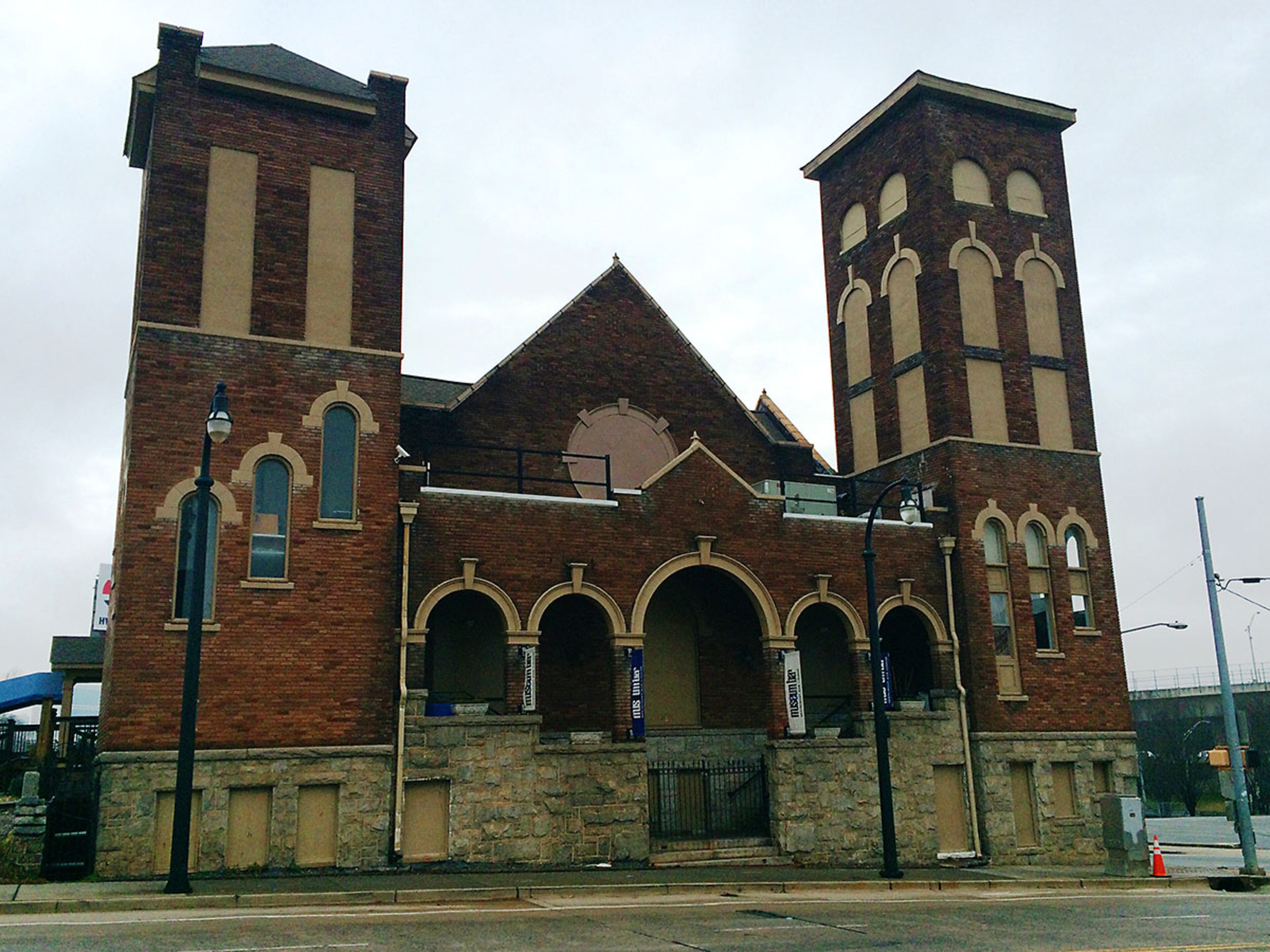 181 RALPH DAVID ABERNATHY BOULEVARD. Significance: First built in 1898 as St. John's Methodist Church in Mechanicsville. The building suffered damage from a 2014 wreck that destabilized one of its towers, but was repaired by its owner and continues to be used as an events space and bar. The APC is considering moving the building to its "Formerly Endangered" list. Read more here. (PETE CORSON / pcorson@ajc.com)