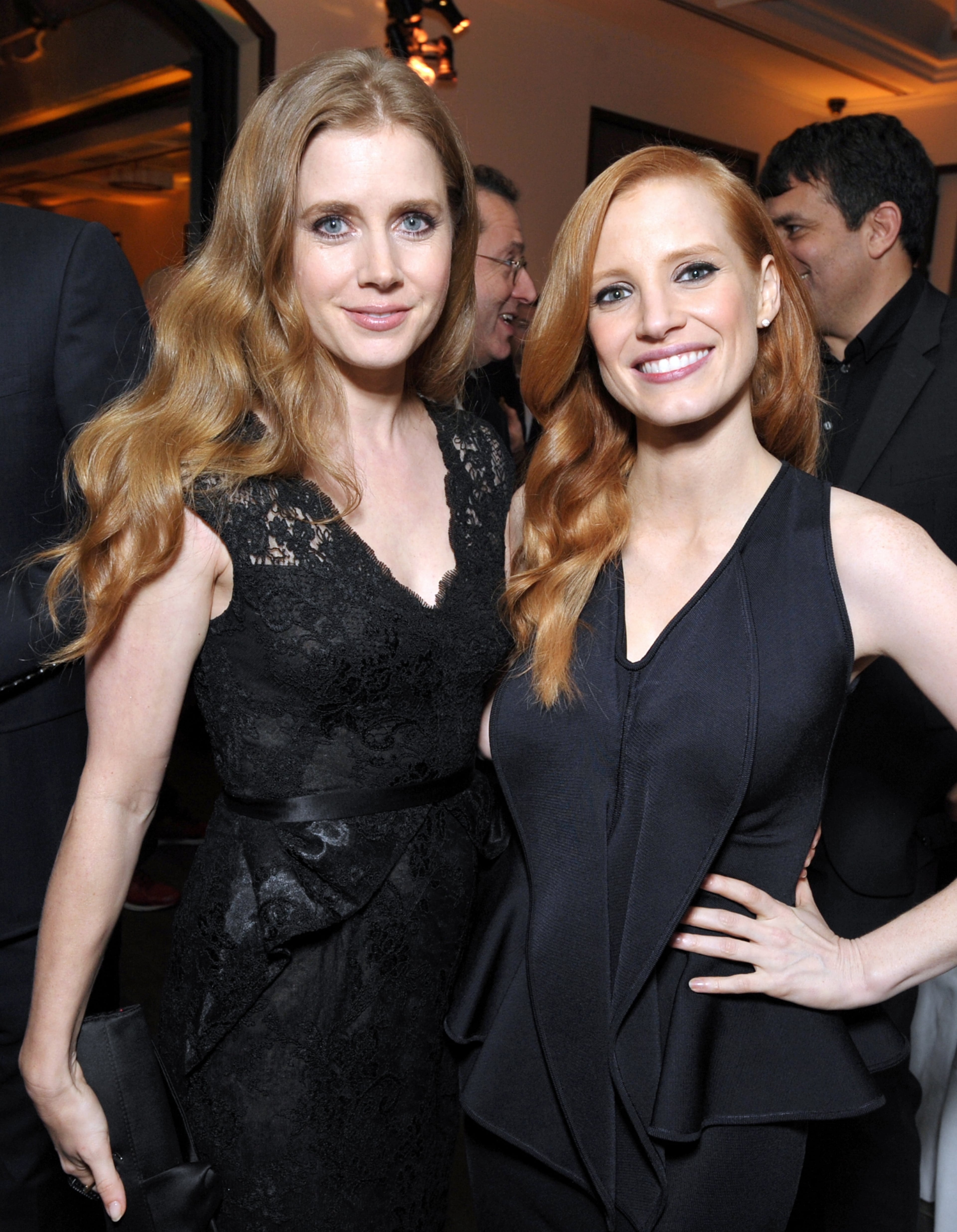 Amy Adams, left, a Best Supporting Actress nominee for "The Master," and Jessica Chastain attend The Hollywood Reporter Nominees' Night at Spago on Monday, Feb. 4, 2013, in Beverly Hills, Calif.