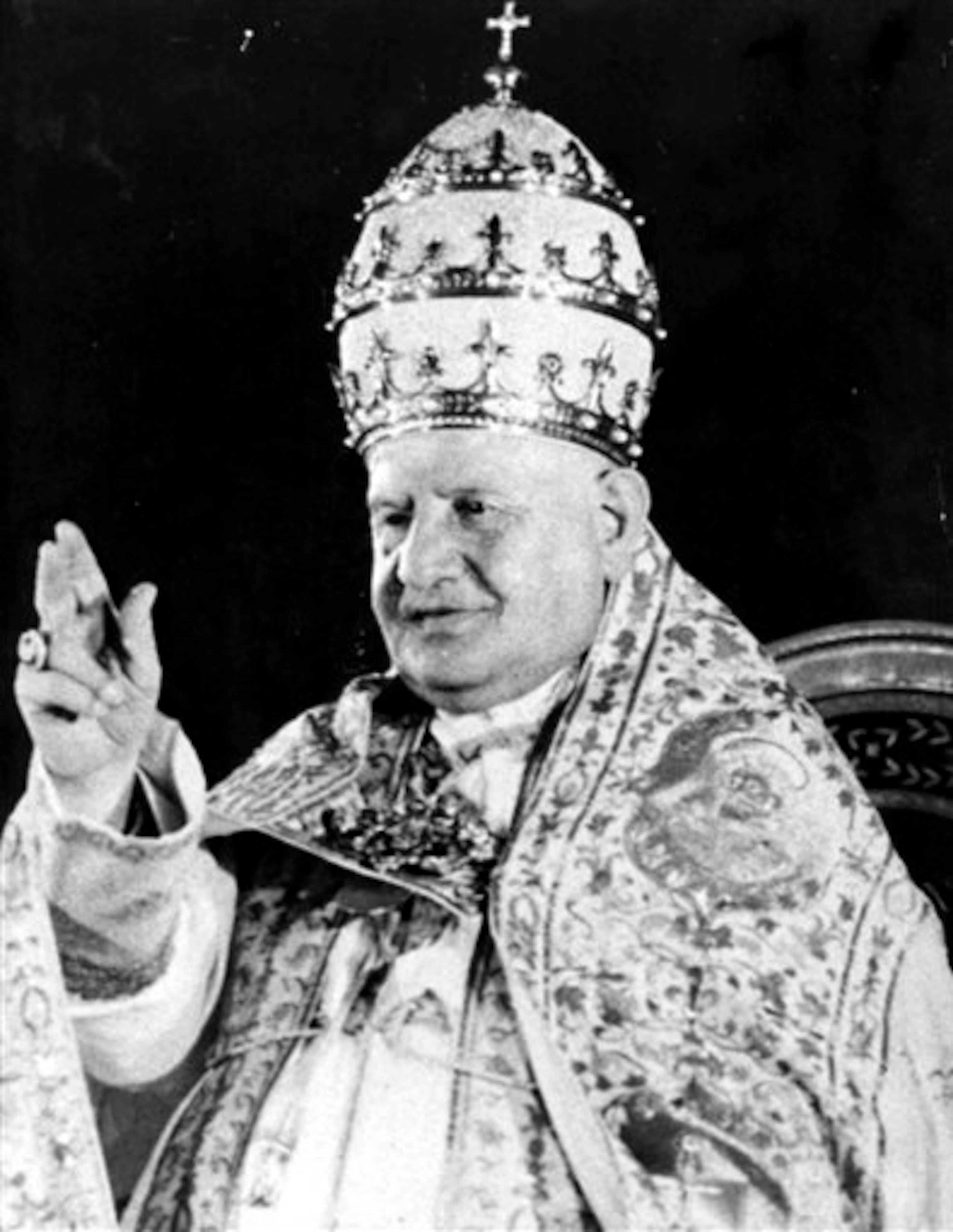 FILE Undated file photo of late Pope John XXIII. While much of the focus of Sunday's dual canonization will be on Pope John Paul II's globe-trotting, 26-year papacy and his near-record sprint to sainthood, many older Catholics will be celebrating the short but historic pontificate of the "Good Pope," John XXIII. (AP Photo/File)
