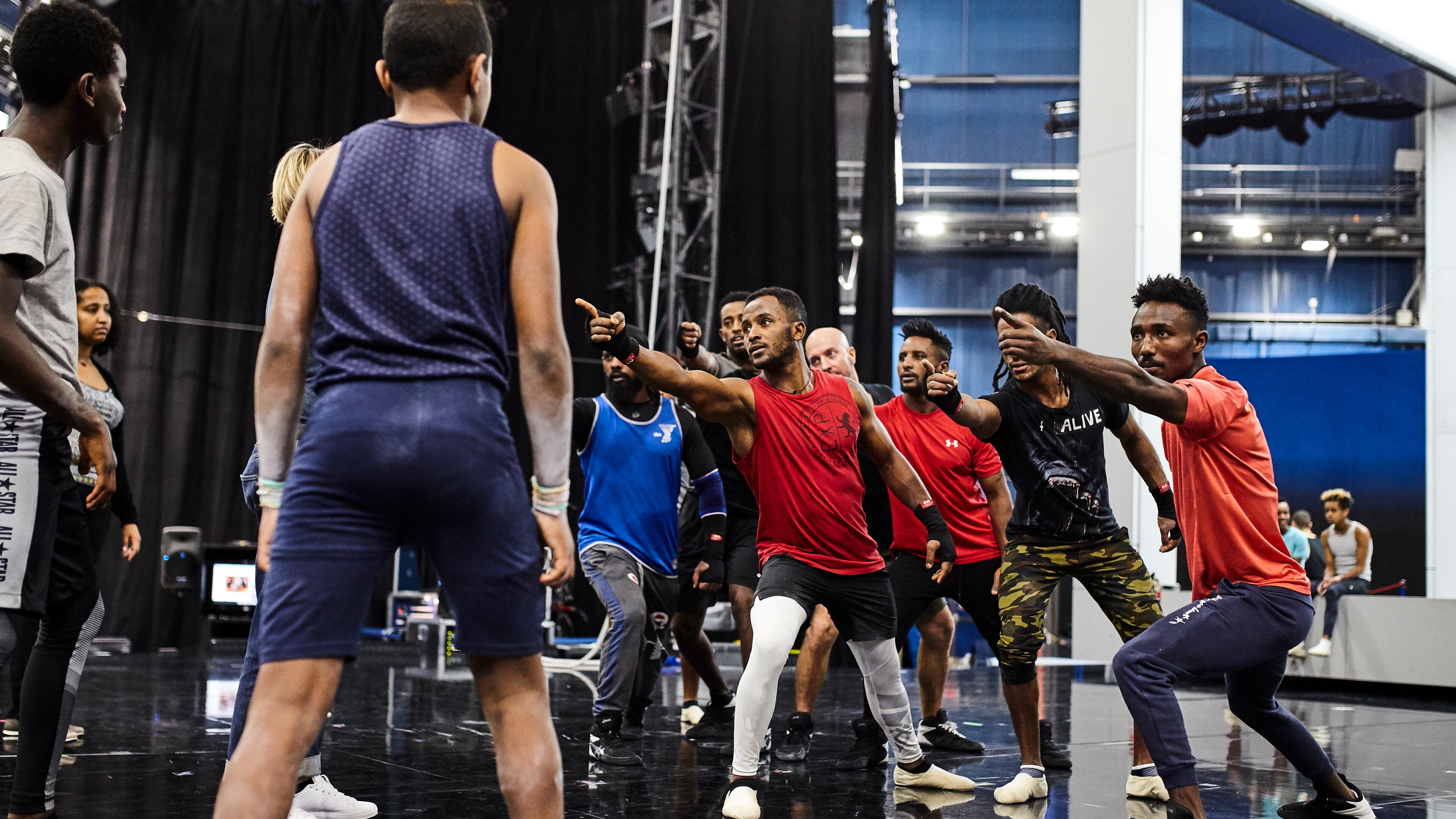 The performers of "Echo," the latest Cirque du Soleil show coming to Atlanta Nov. 5, 2023, rehearsing in Montreal. CIRQUE DU SOLEIL