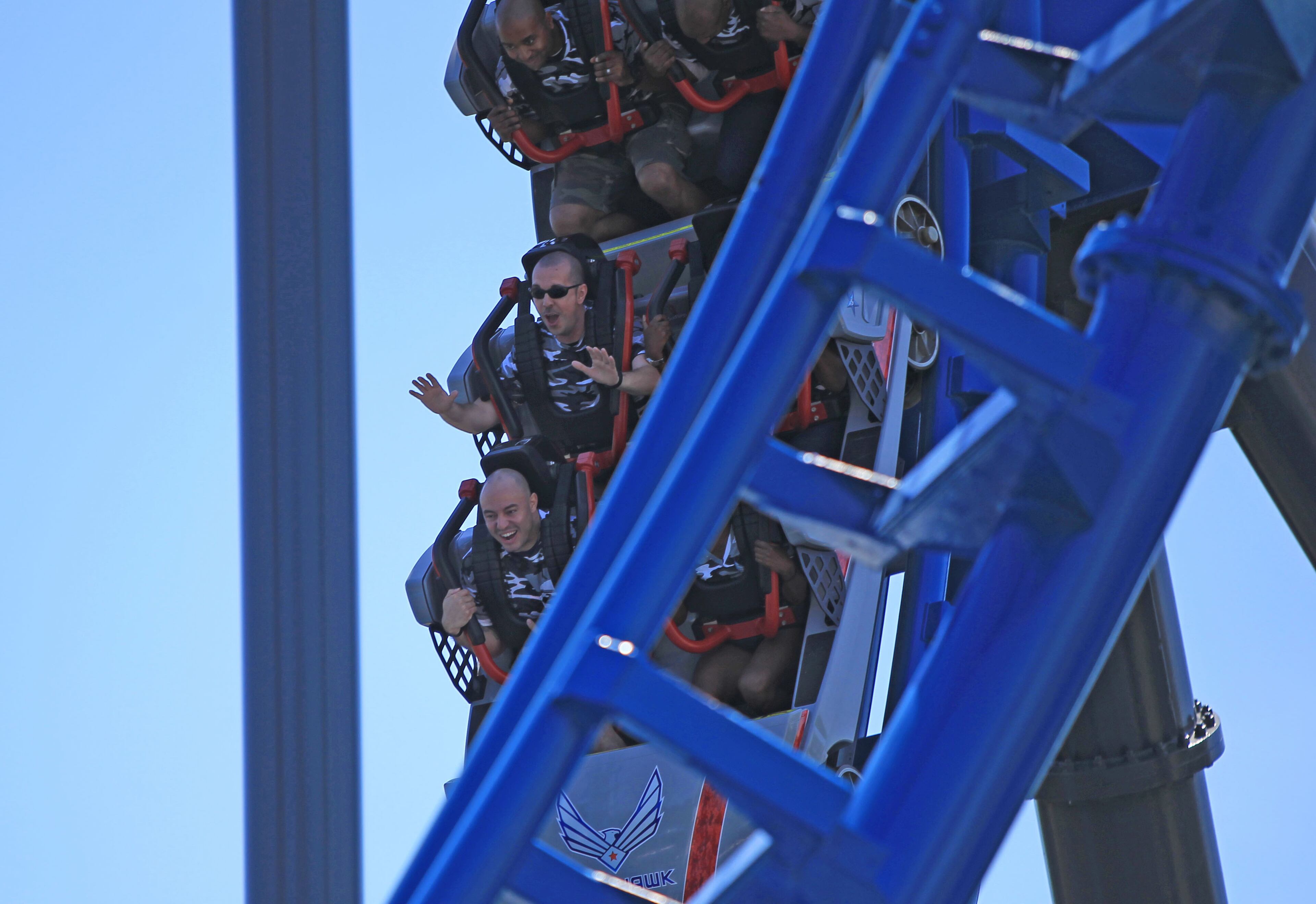 Blue Hawk, formerly known as Ninja, has a few improvements including a smoother ride and more-secure seating. EMILY JENKINS/ EJENKINS@AJC.COMEMILY JENKINS/ EJENKINS@AJC.COM