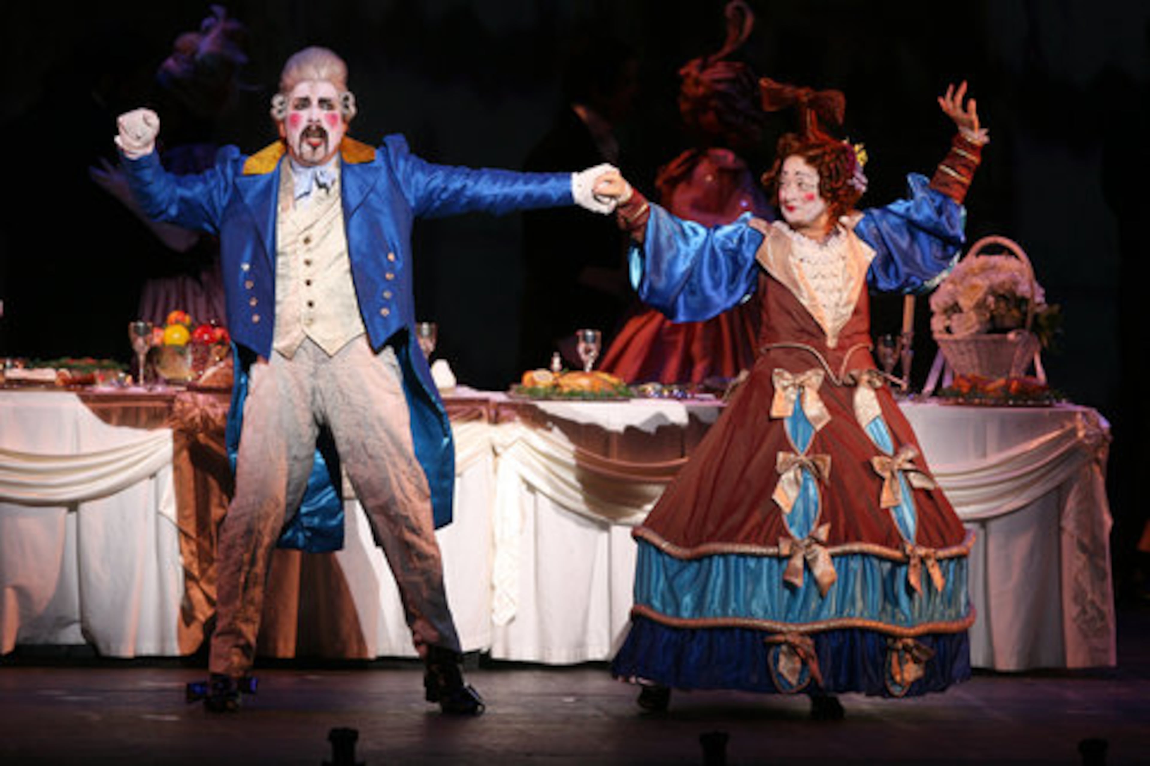 Laurent Giroux and Cindy Benson as the Thenardiers in "Beggars at the Feast."
