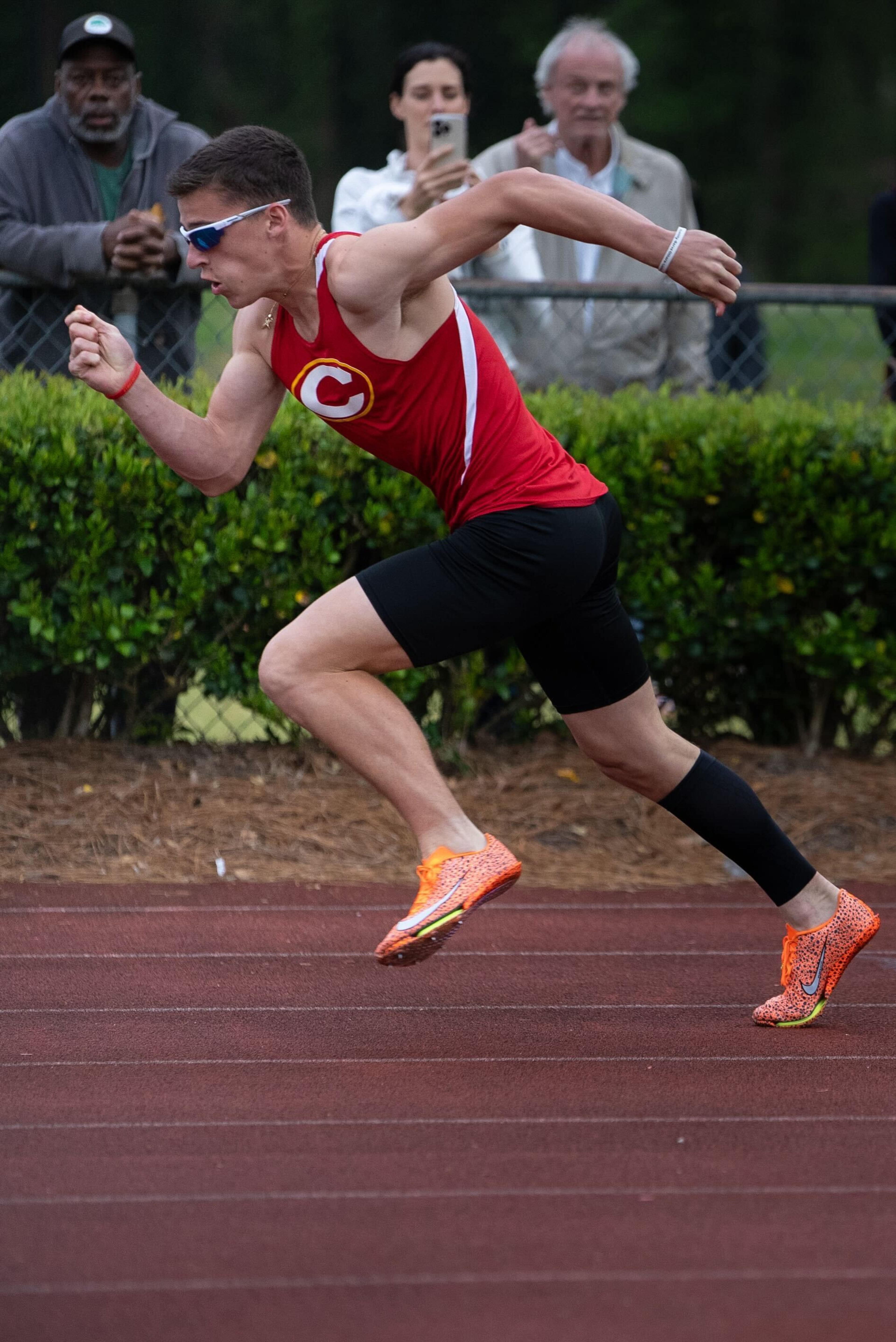 Jackson Brooks competes in the decathlon at an April 2 meet. Former UGA decathlete and NCAA champion Kyle Garland began training Brooks in 2023. (Courtesy of Noah Buice)