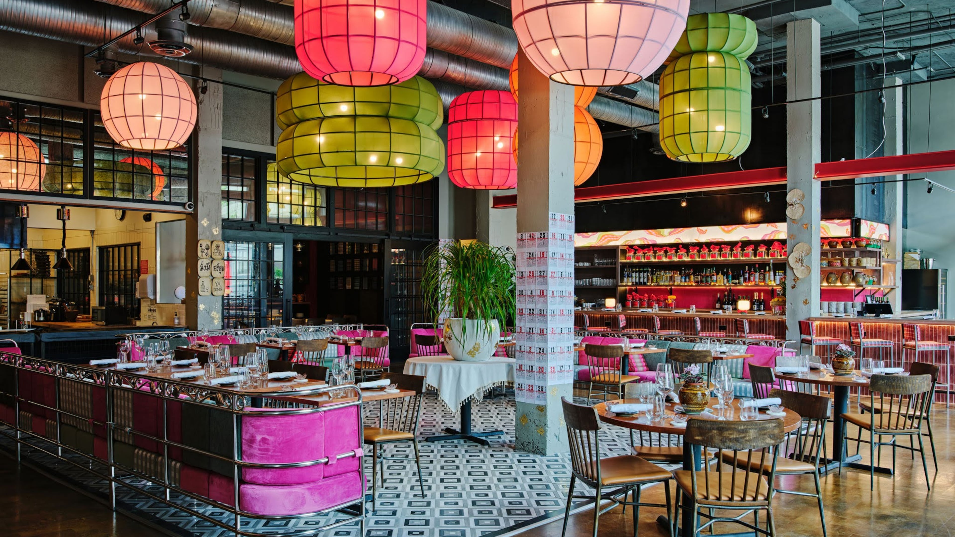The interior of Pink Lotus dining room and bar. (Courtesy of Andrew Thomas Lee)