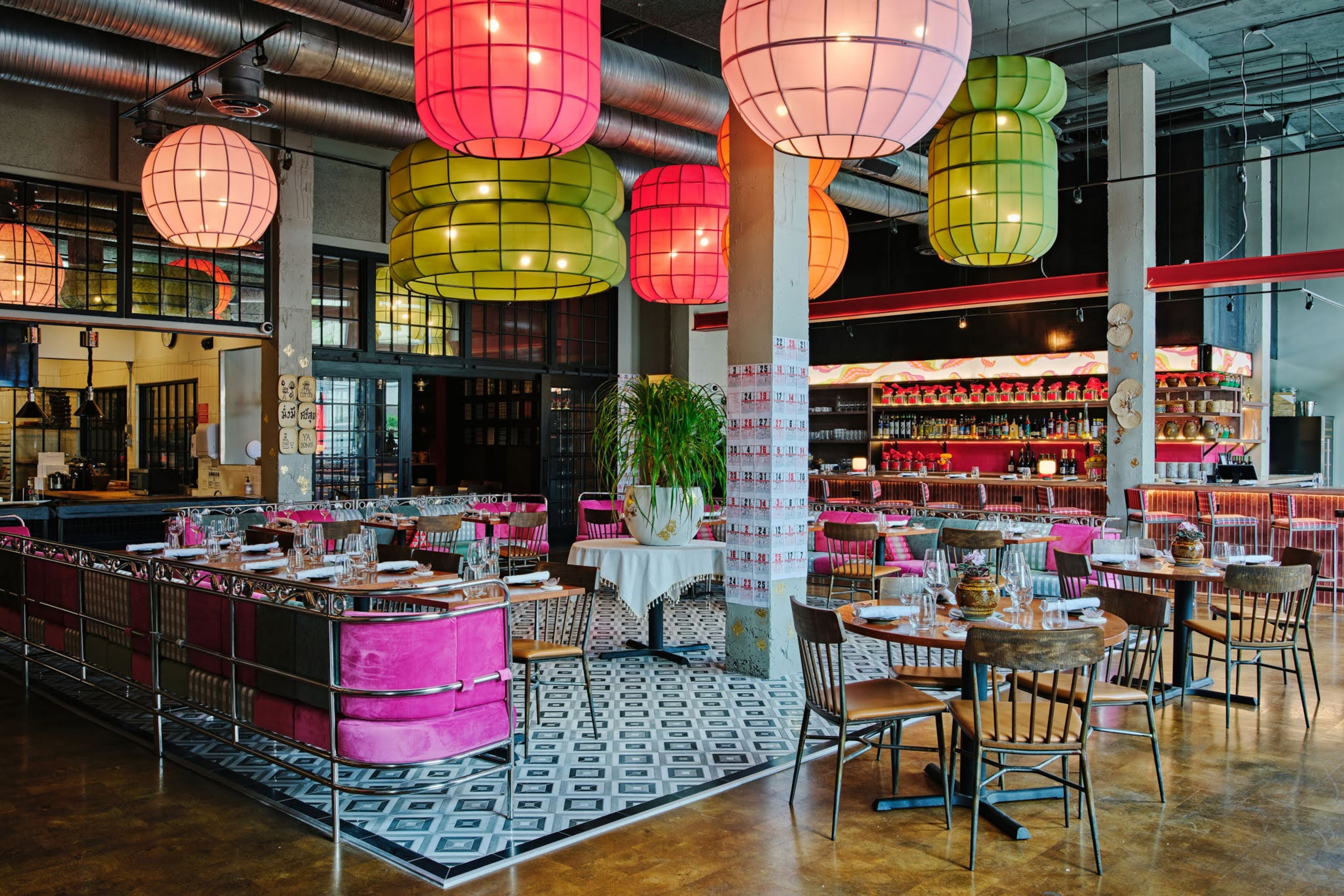 The interior of Pink Lotus dining room and bar. (Courtesy of Andrew Thomas Lee)