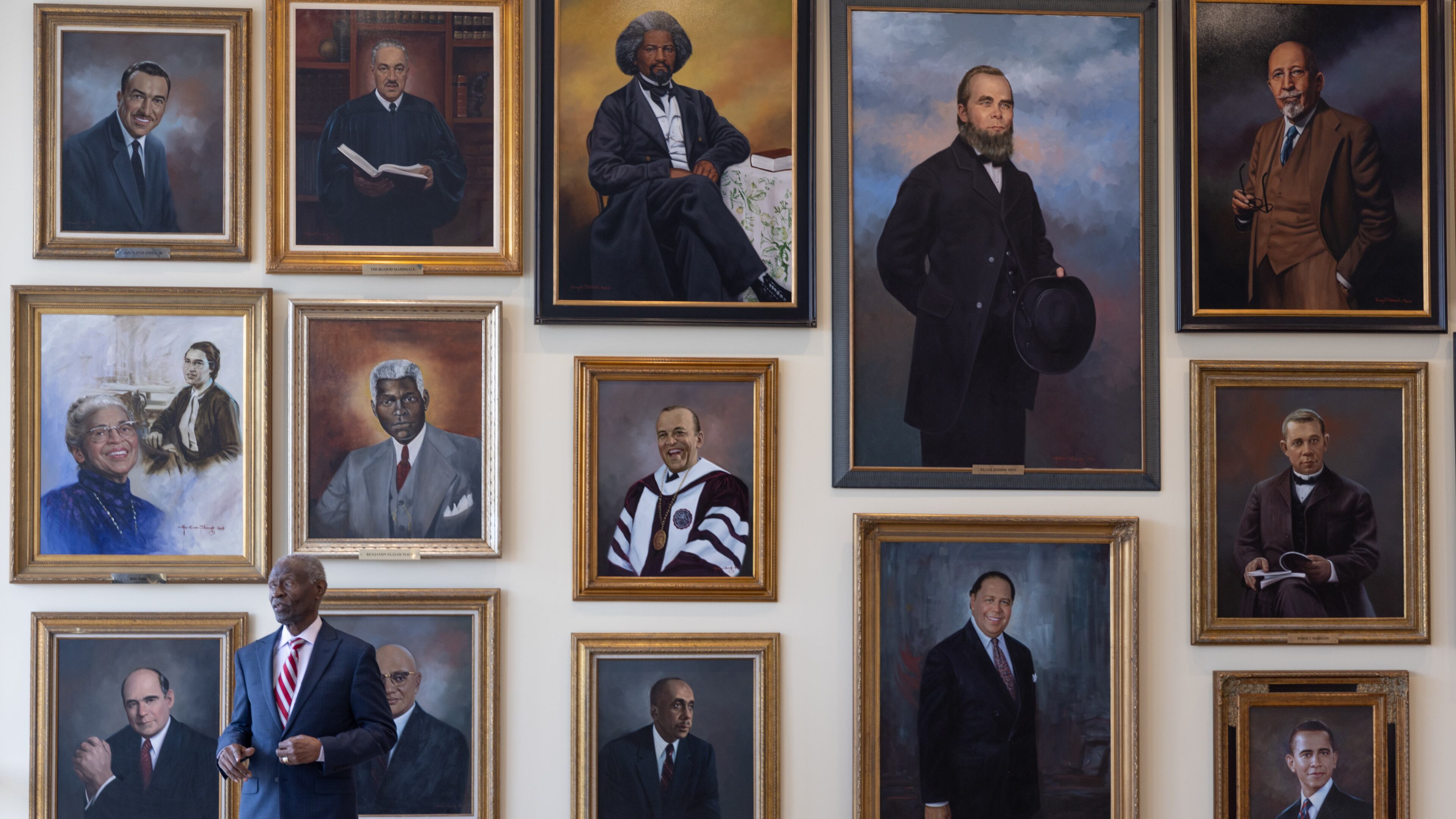 Dean Lawrence Carter walks through the newly renovated Martin Luther King Jr. International Chapel on the Morehouse College campus Tuesday, Oct. 11, 2022. A Morehouse leader says training teachers to educate Black children has always been embedded in the mission of the school. (Steve Schaefer / steve.schaefer@ajc.com)